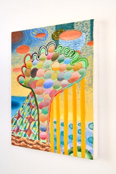 Neon Gray, Contemporary Abstract Painting, Oil on Canvas