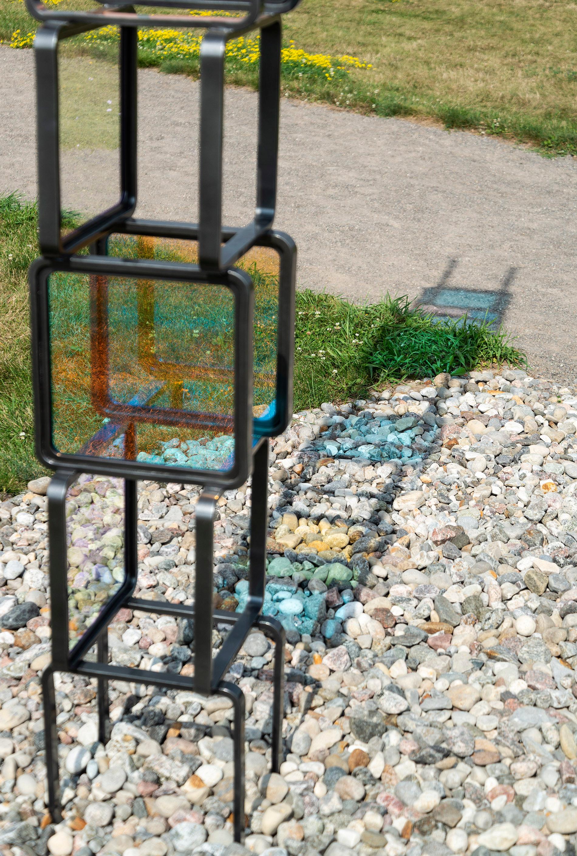 outdoor stained glass sculpture