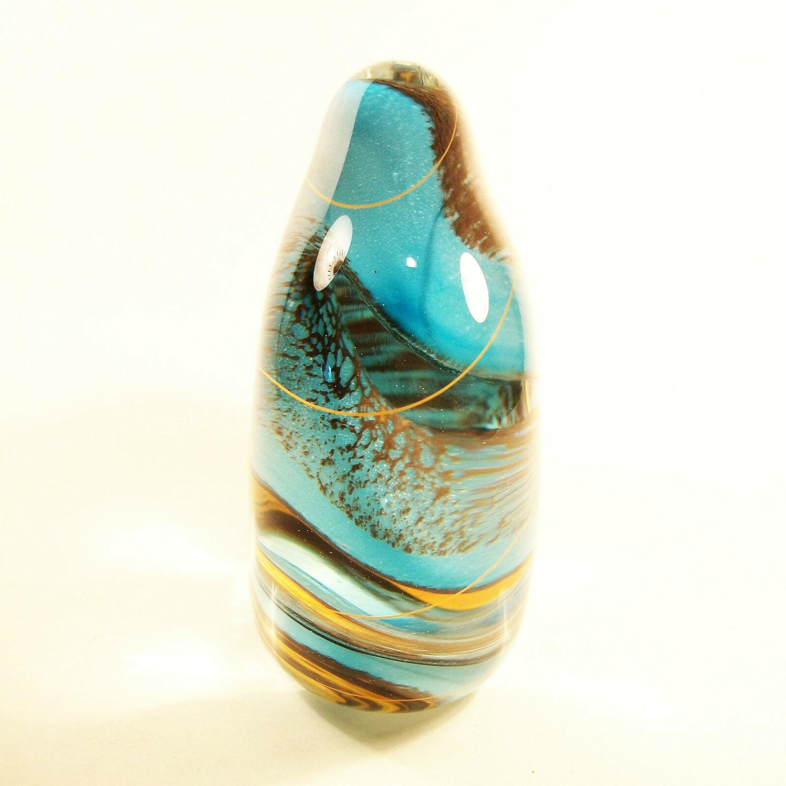 Contemporary RYBKA - Vintage Carved Studio Glass Paperweight - Signed - Circa 2003 For Sale