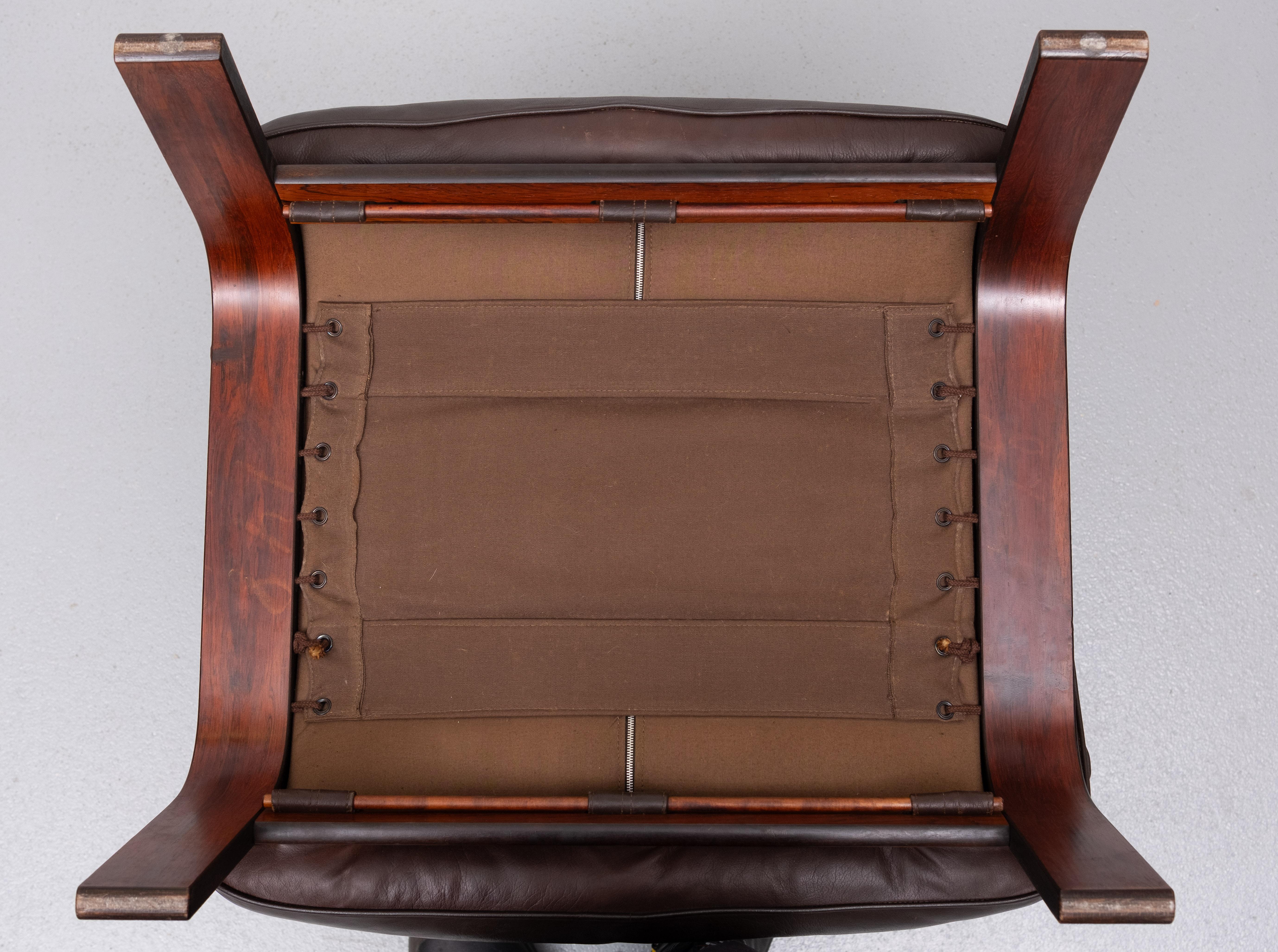 Rybo Rykken  Pouf en cuir, Norvège, années 1970 Bon état - En vente à Den Haag, NL