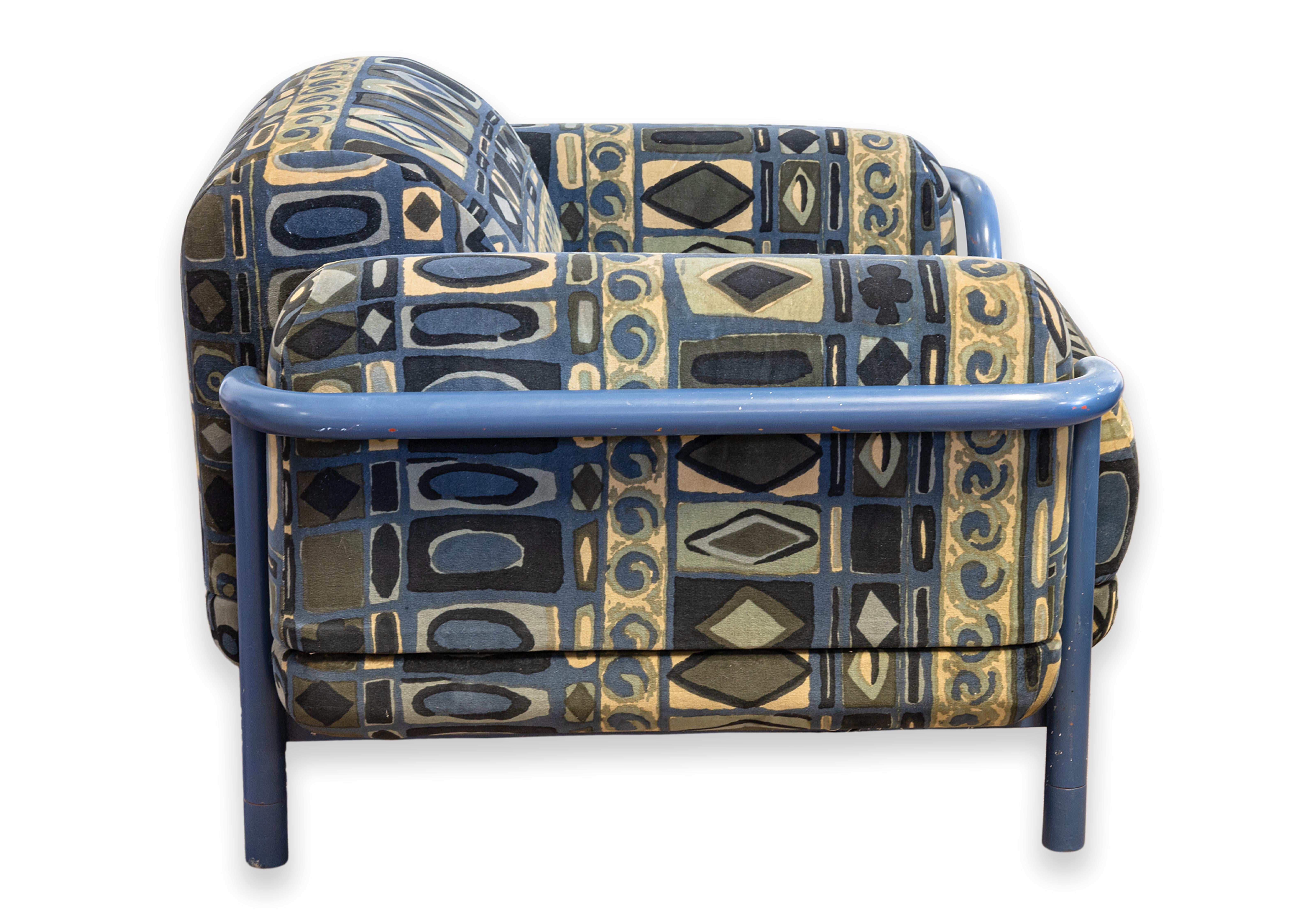 Américain Rye pour Marble Furniture Co. Prototype de chaise avec coussin en acier tubulaire Lenor Larsen en vente