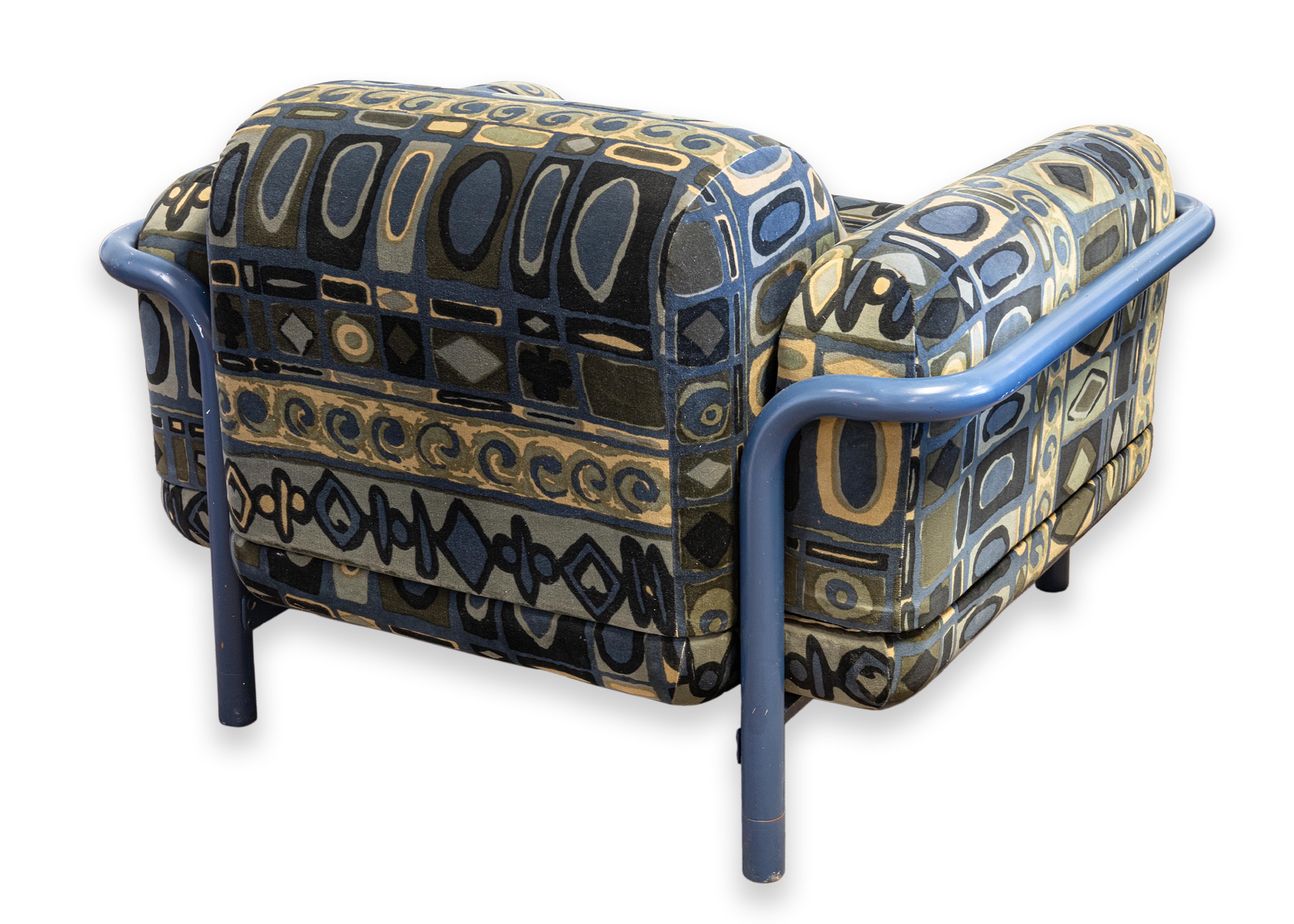 Rye pour Marble Furniture Co. Prototype de chaise avec coussin en acier tubulaire Lenor Larsen Bon état - En vente à Keego Harbor, MI