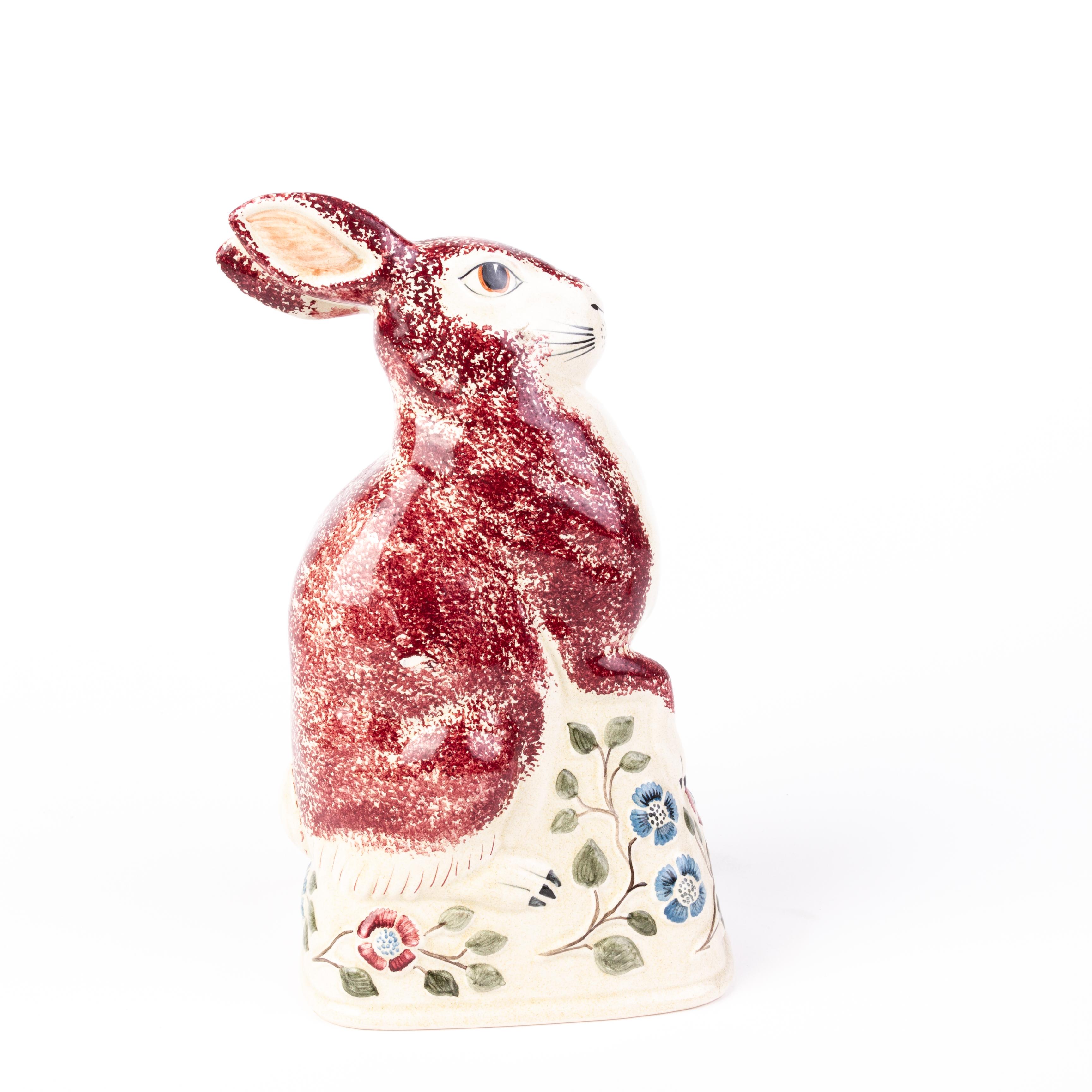 Rye Pottery Polychrome Rabbit Figure  In Good Condition For Sale In Nottingham, GB