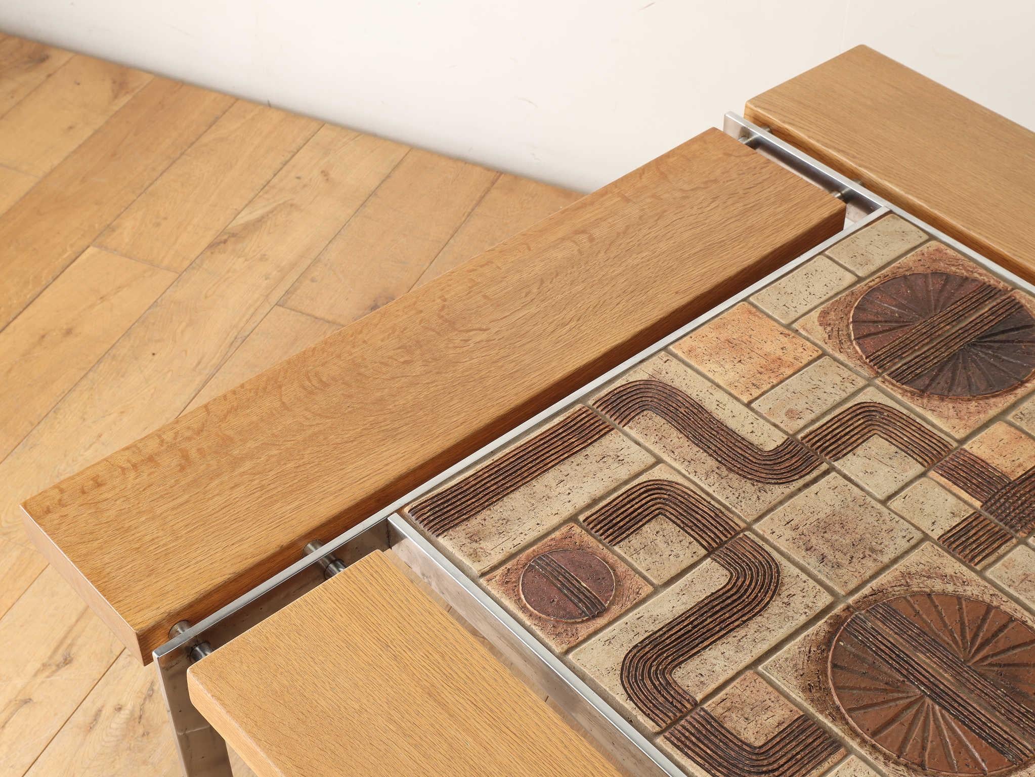 Danish Ryesberg Mobler Tile Top Coffee Table 1970's For Sale