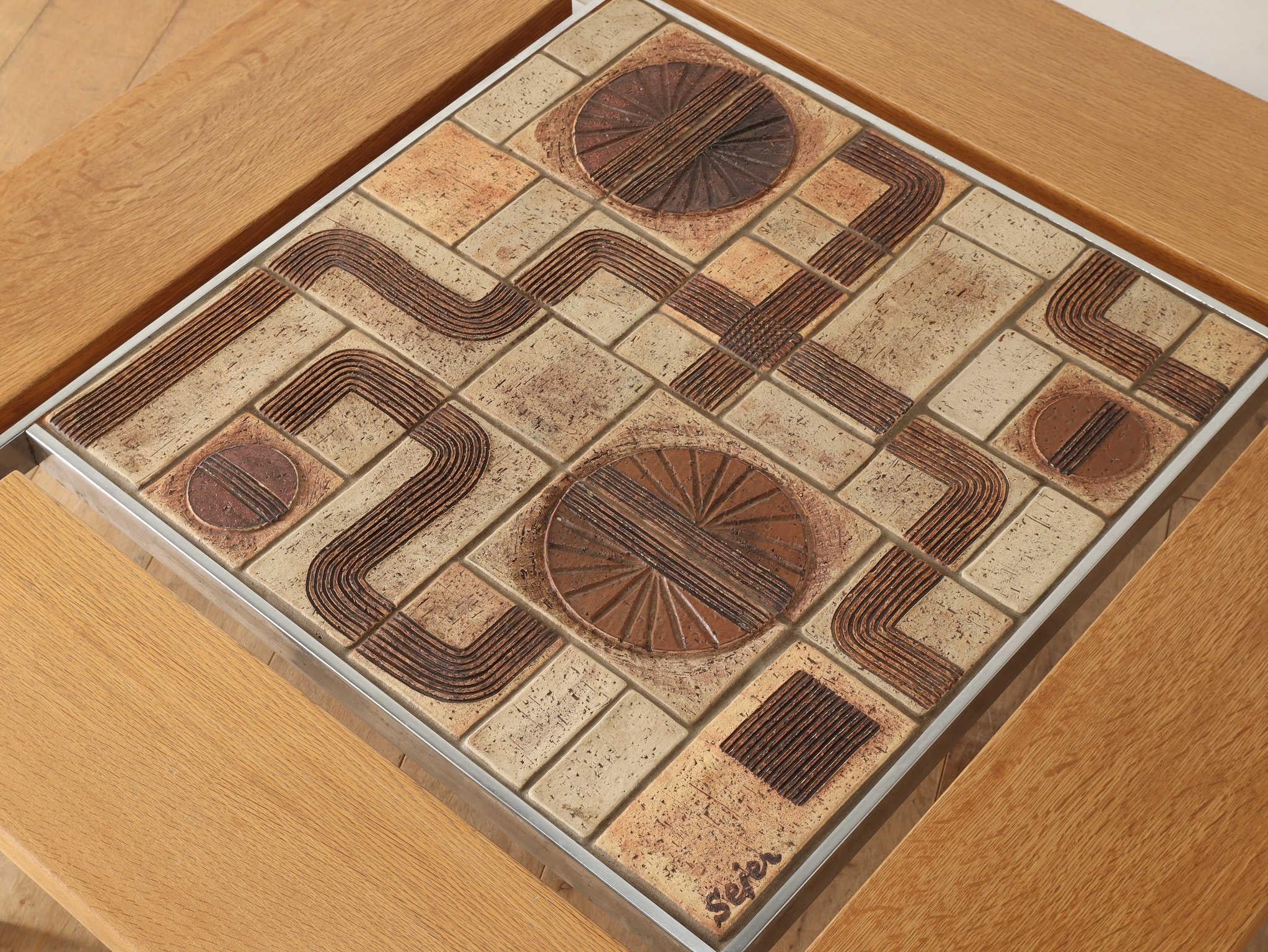 Ryesberg Mobler Tile Top Coffee Table 1970's In Good Condition For Sale In Shibuya-ku, 13