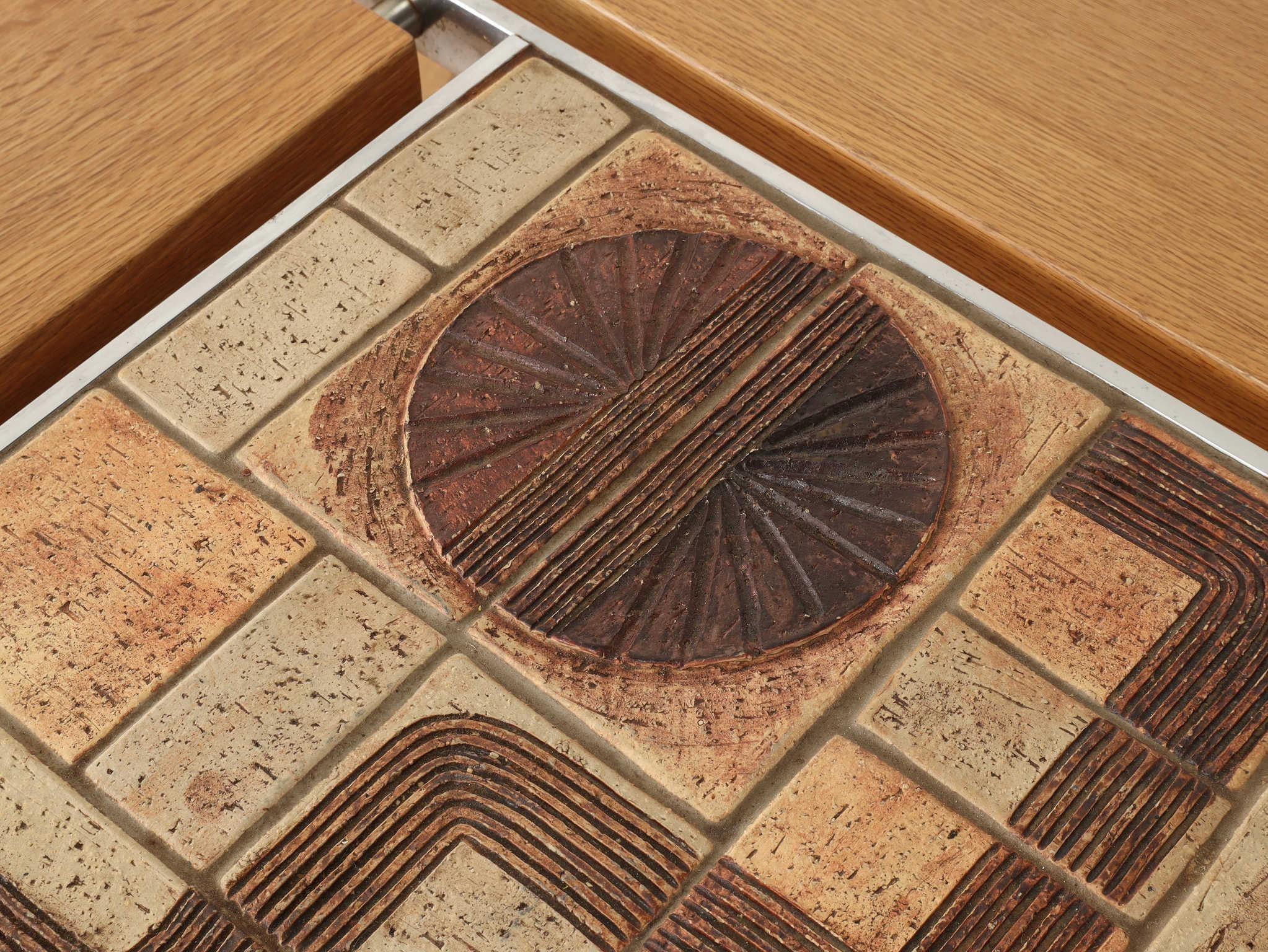 Late 20th Century Ryesberg Mobler Tile Top Coffee Table 1970's For Sale