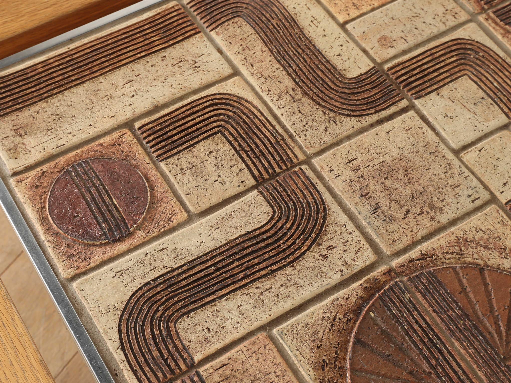 Ceramic Ryesberg Mobler Tile Top Coffee Table 1970's For Sale