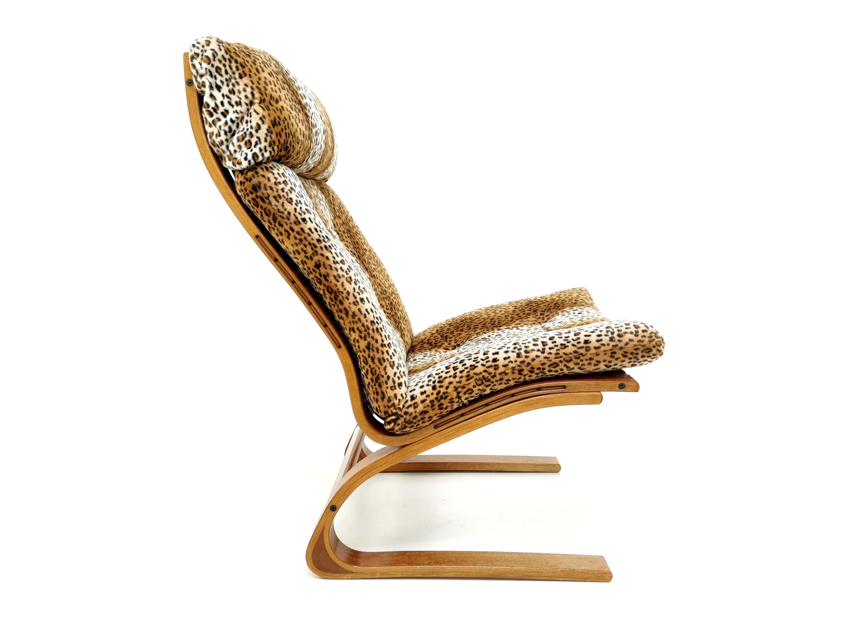 Upholstery Rykken Kengu Leopard Lounge Chair by Elsa and Nordahl Midcentury