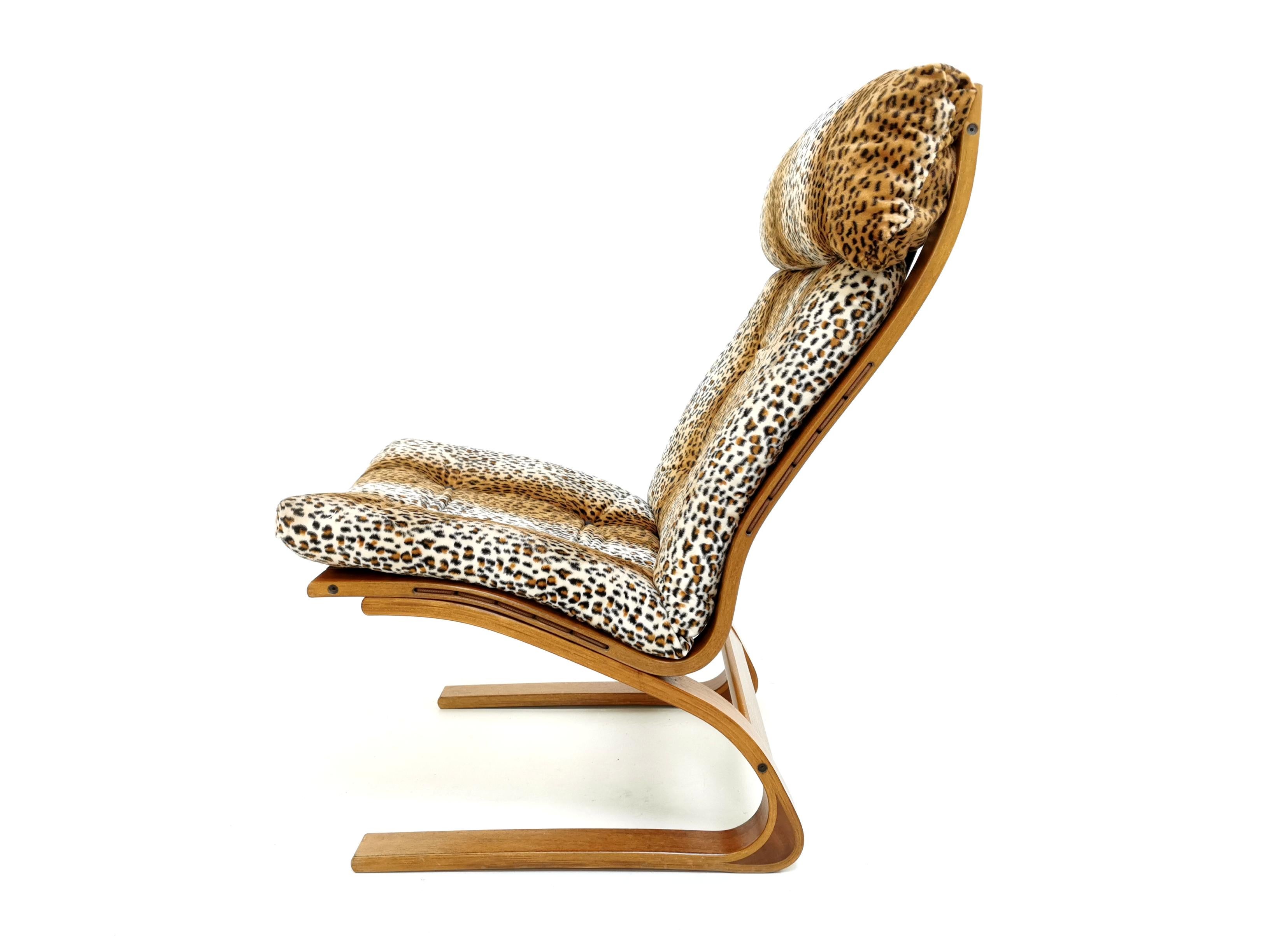 Rykken Kengu Leopard Lounge Chair by Elsa and Nordahl Midcentury 1