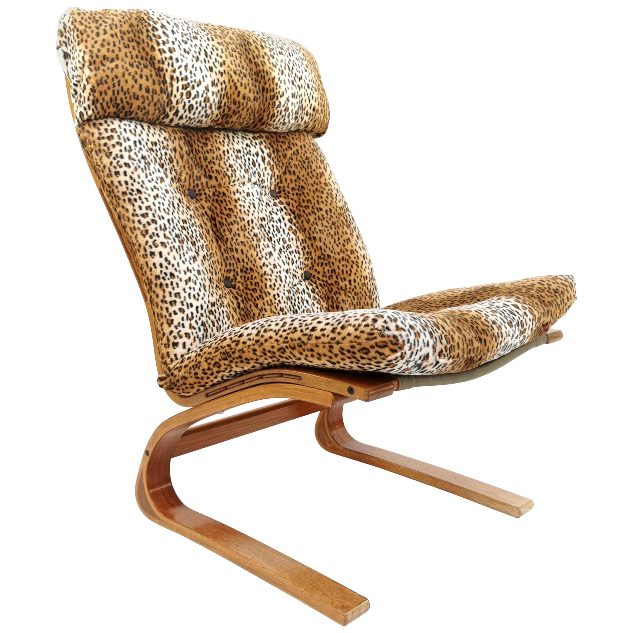 Rykken Kengu Leopard Lounge Chair by Elsa and Nordahl Midcentury