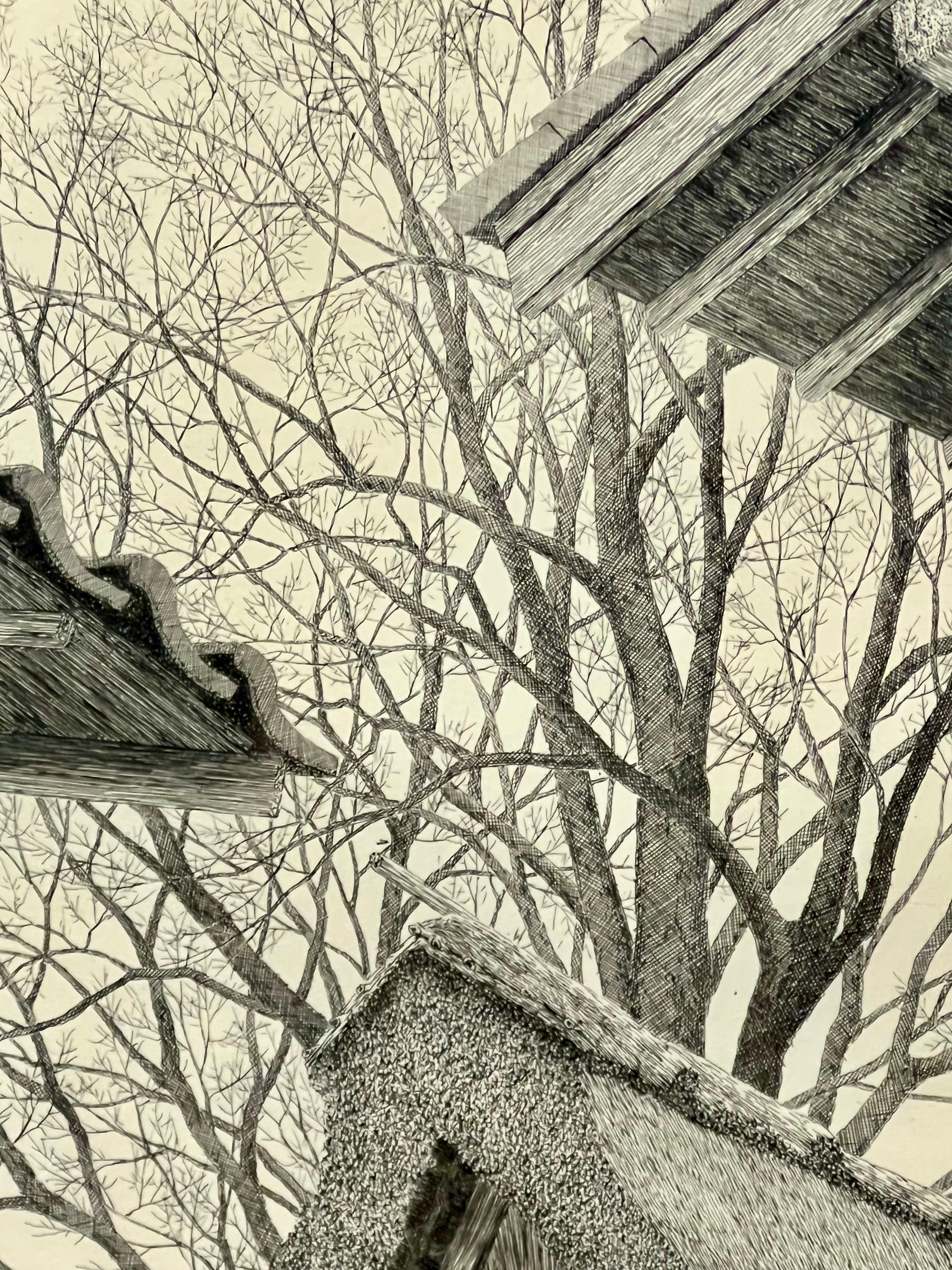 Ryohei Tanaka Etching Japan c1993 In Good Condition For Sale In Oakland, CA