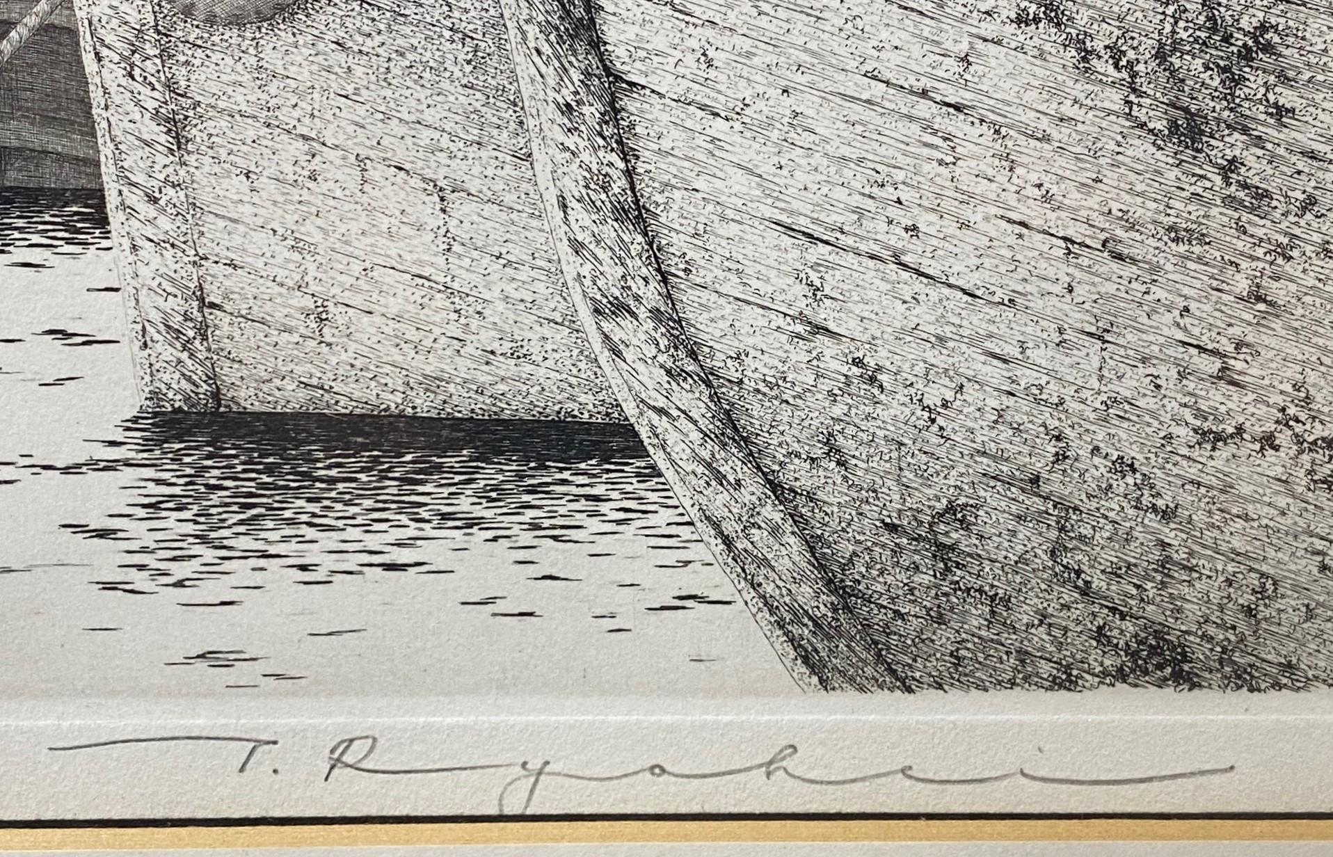Late 20th Century Ryohei Tanaka Signed Limited Edition Japanese Etching #190 Barge Pool No.1