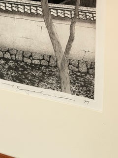 Ryohei Tanaka Thatched Roof Etching Japan c1987