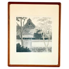 Ryohei Tanaka Thatched Roof Etching Japan c1987