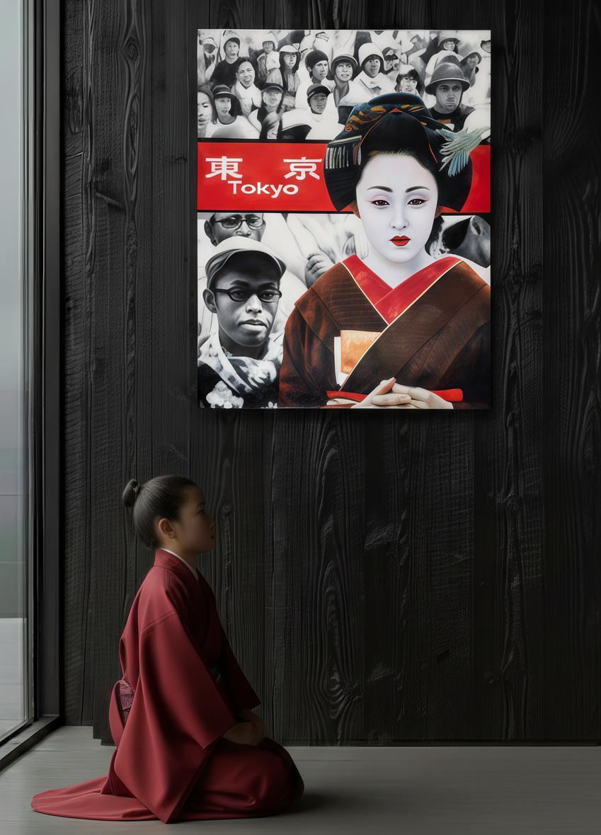 Tokyo rouge : Elegance cramoisie - Painting de RYOKO WATANABE