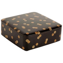 Ryoshibako Document Box of Black Lacquer with Gold Chrysanthemum Decoration