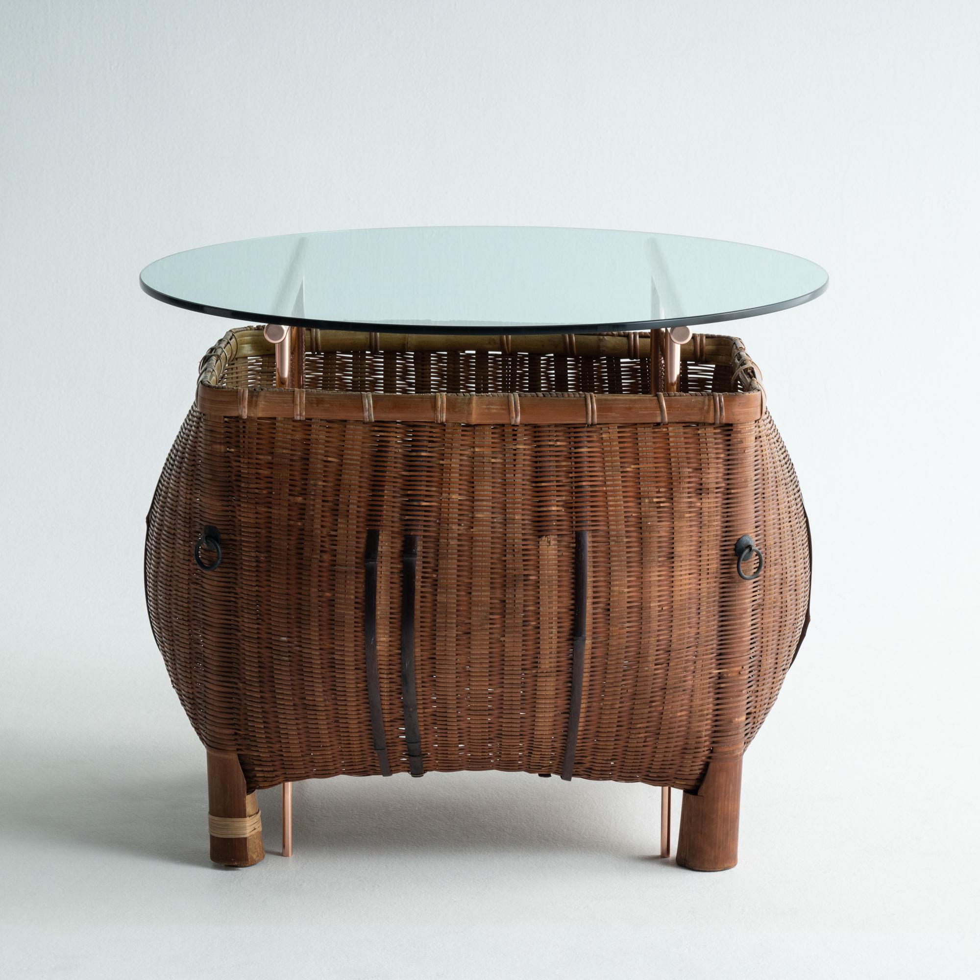 Ryosuke Harashima Contemporary Zen-Bambuskorb-Tisch (Japonismus) im Angebot