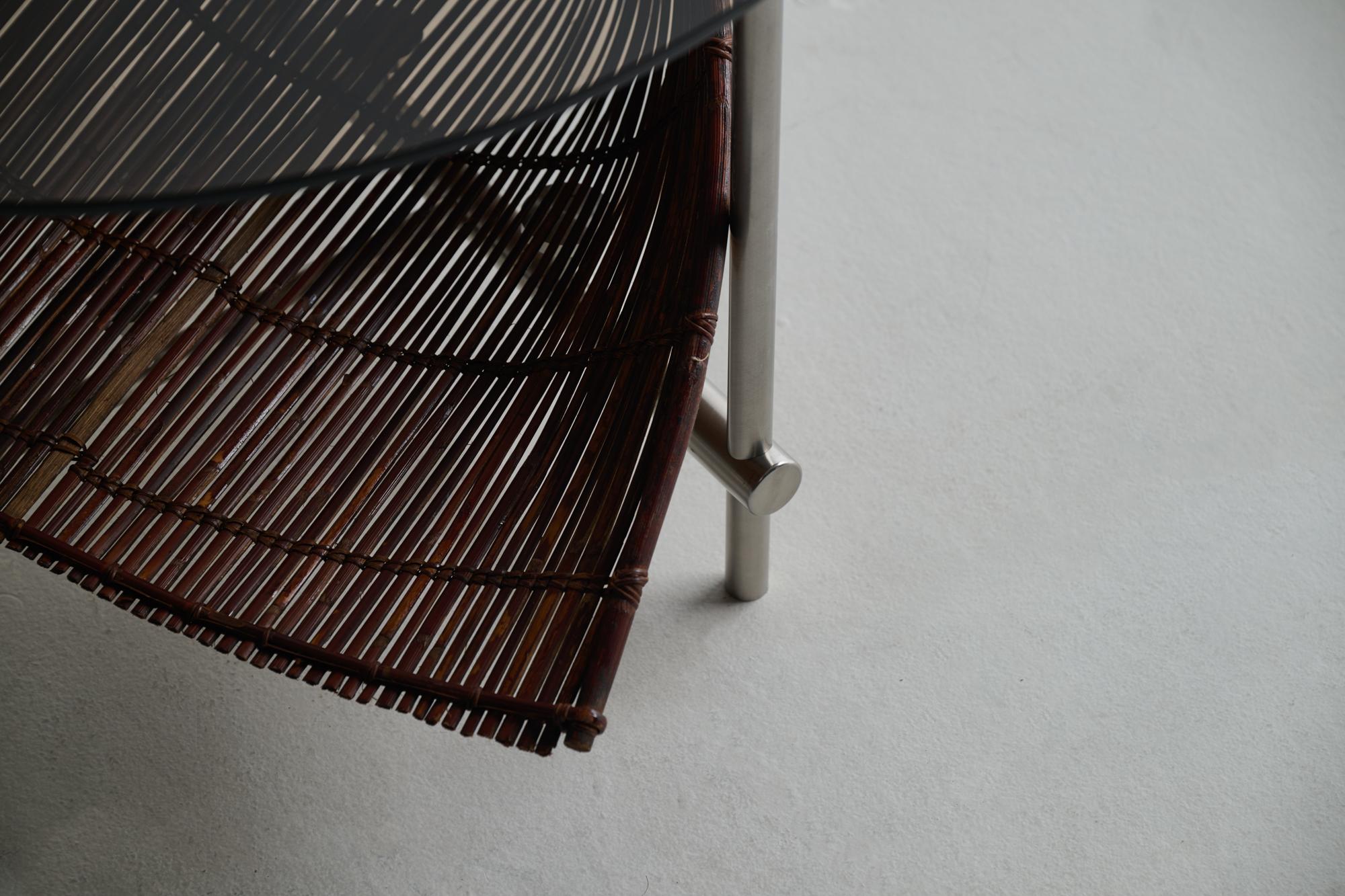 Ryosuke Harashima Table à panier en bambou zen contemporaine2 en vente 1