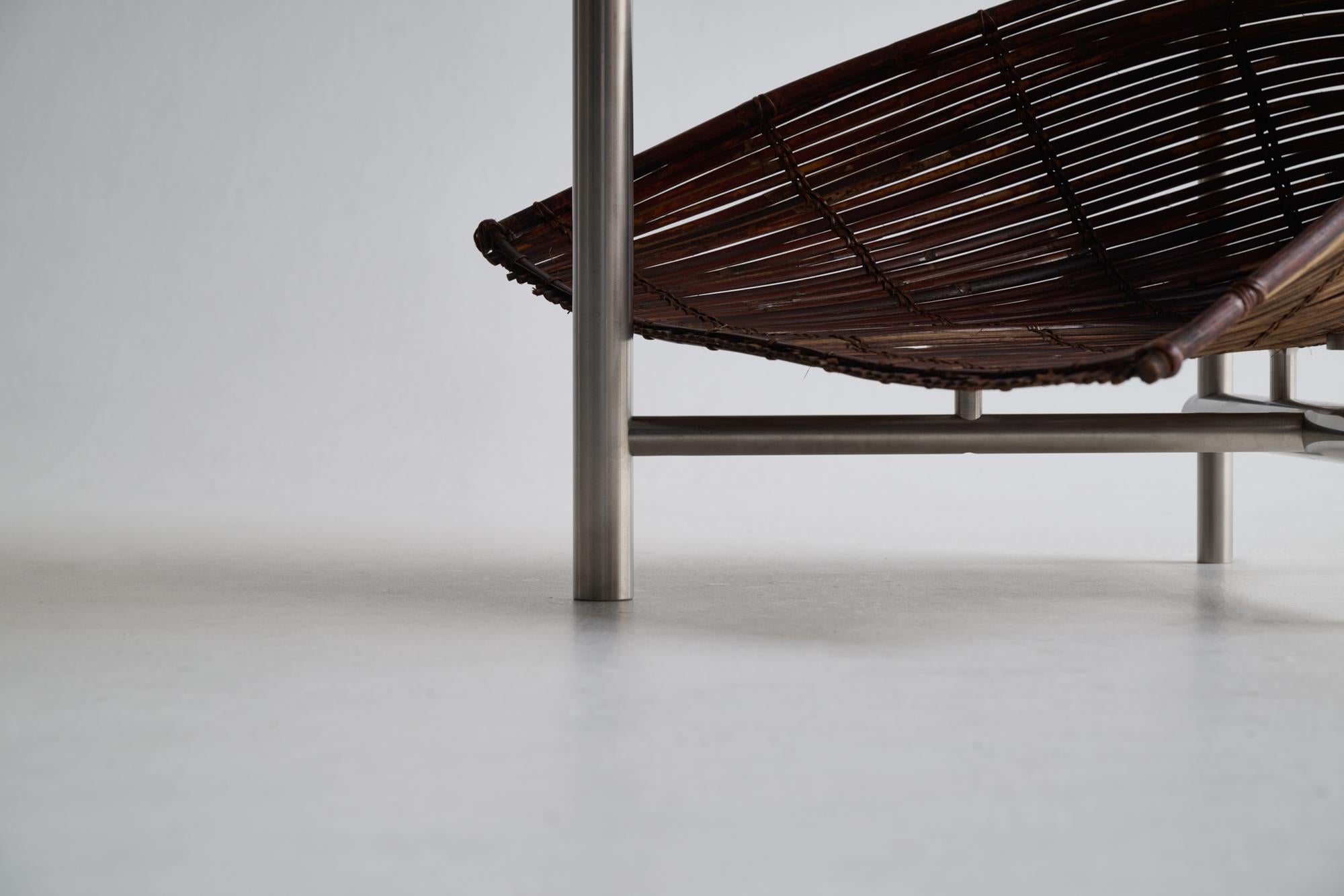 Ryosuke Harashima Table à panier en bambou zen contemporaine2 en vente 2