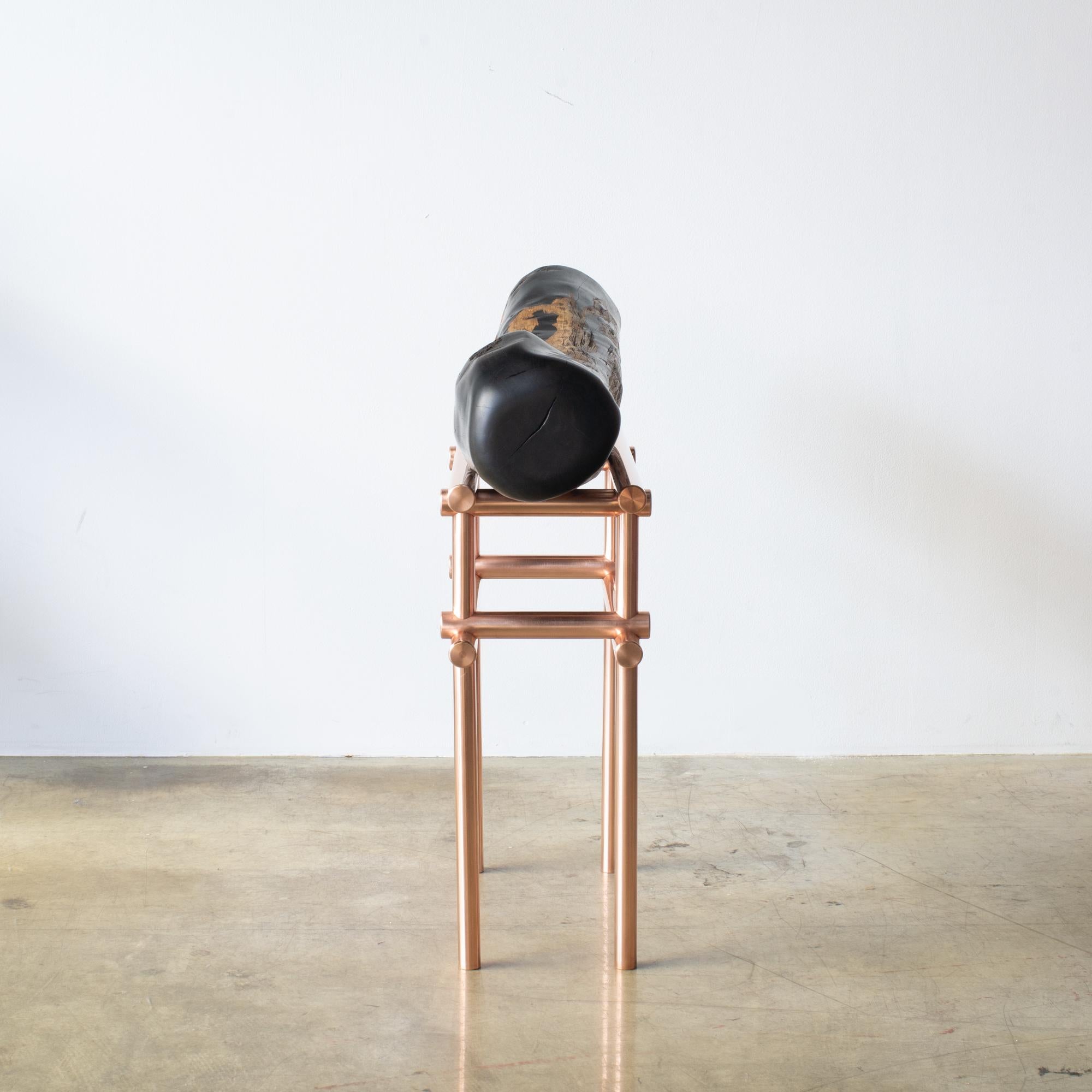 Japonais Ryosuke Harashima Tabouret zen contemporain en ébène en vente