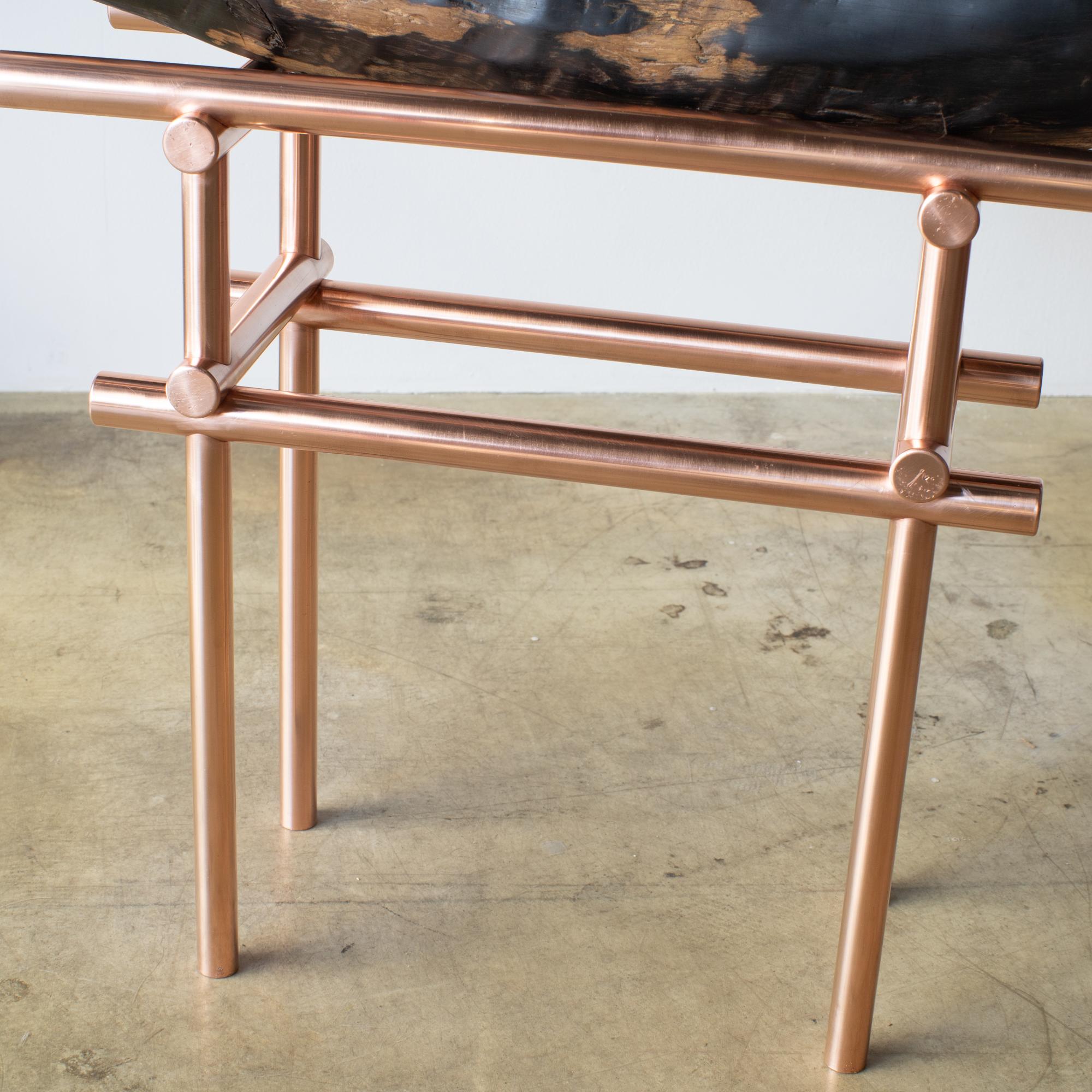 Cuivre Ryosuke Harashima Tabouret zen contemporain en ébène en vente