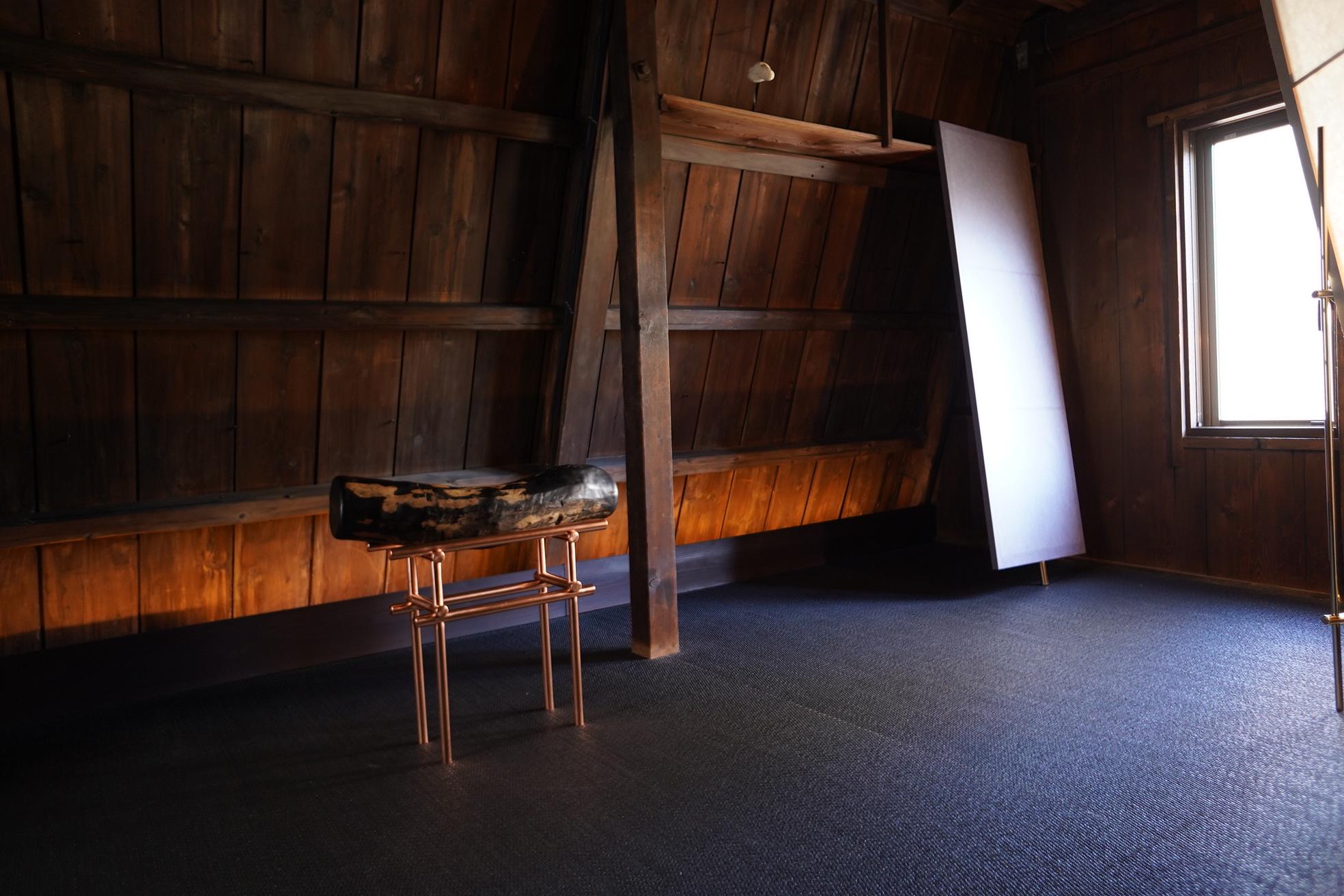 Ryosuke Harashima Tabouret zen contemporain en ébène en vente 1