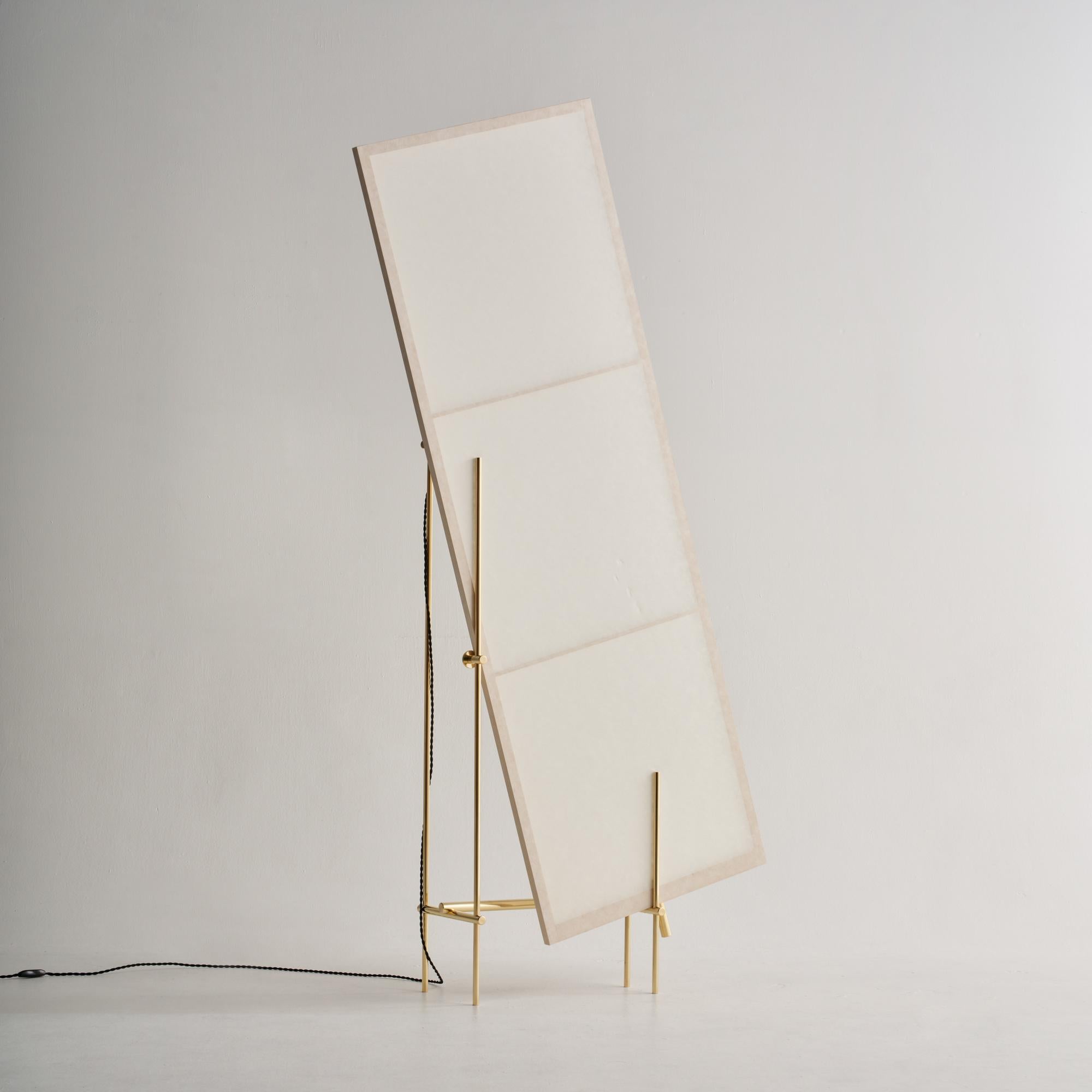 Ryosuke Harashima Lámpara de pie Zen contemporánea Papel japonés Japonismo en venta