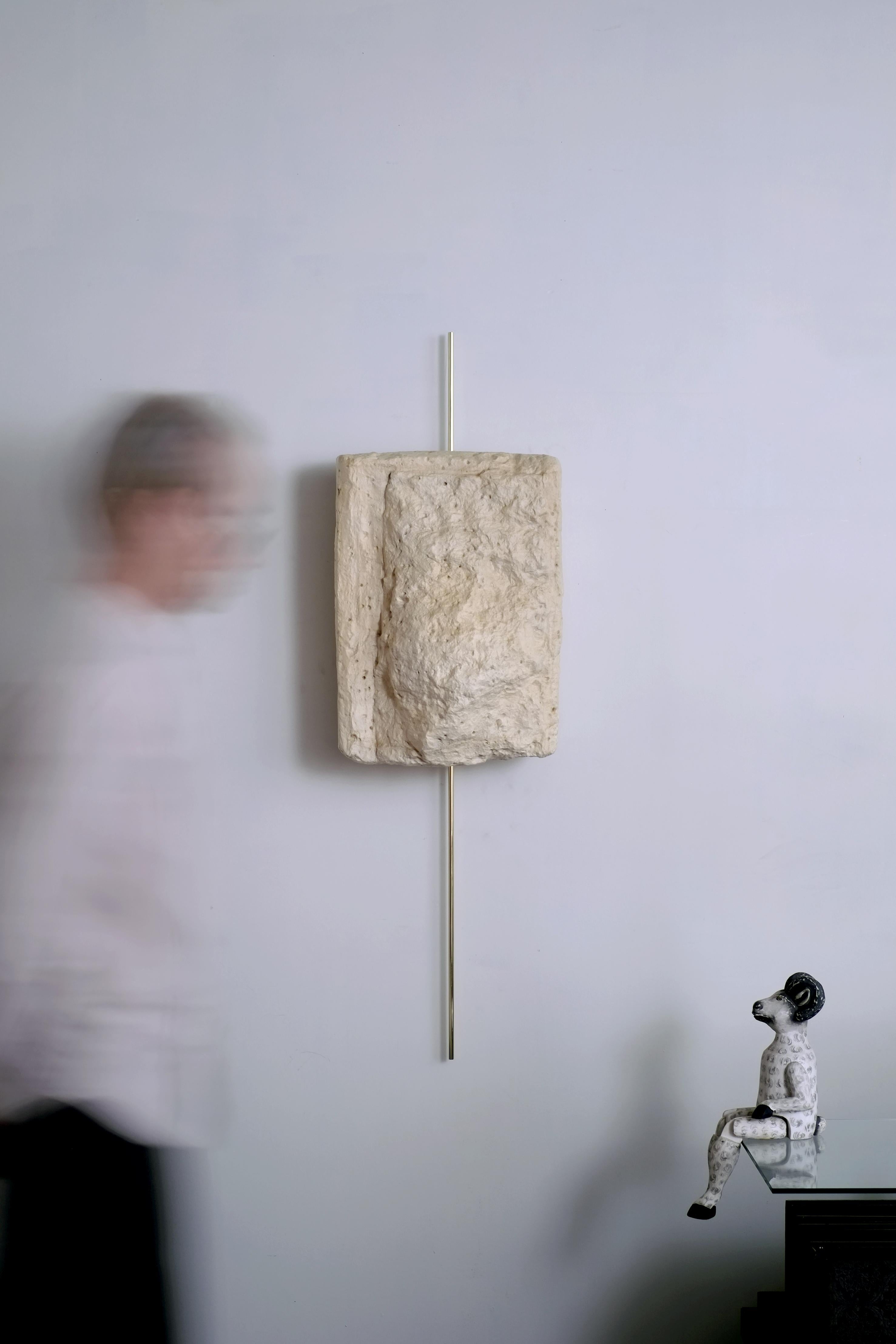 Brass Ryosuke Harashima Contemporary Zen Japanese paper wall sculpture2 For Sale