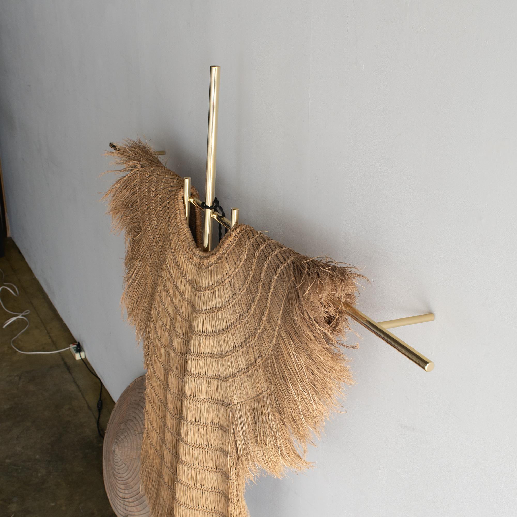 Ryosuke Harashima Lampe sculpturale zen contemporaine manteau de paille en vente 2