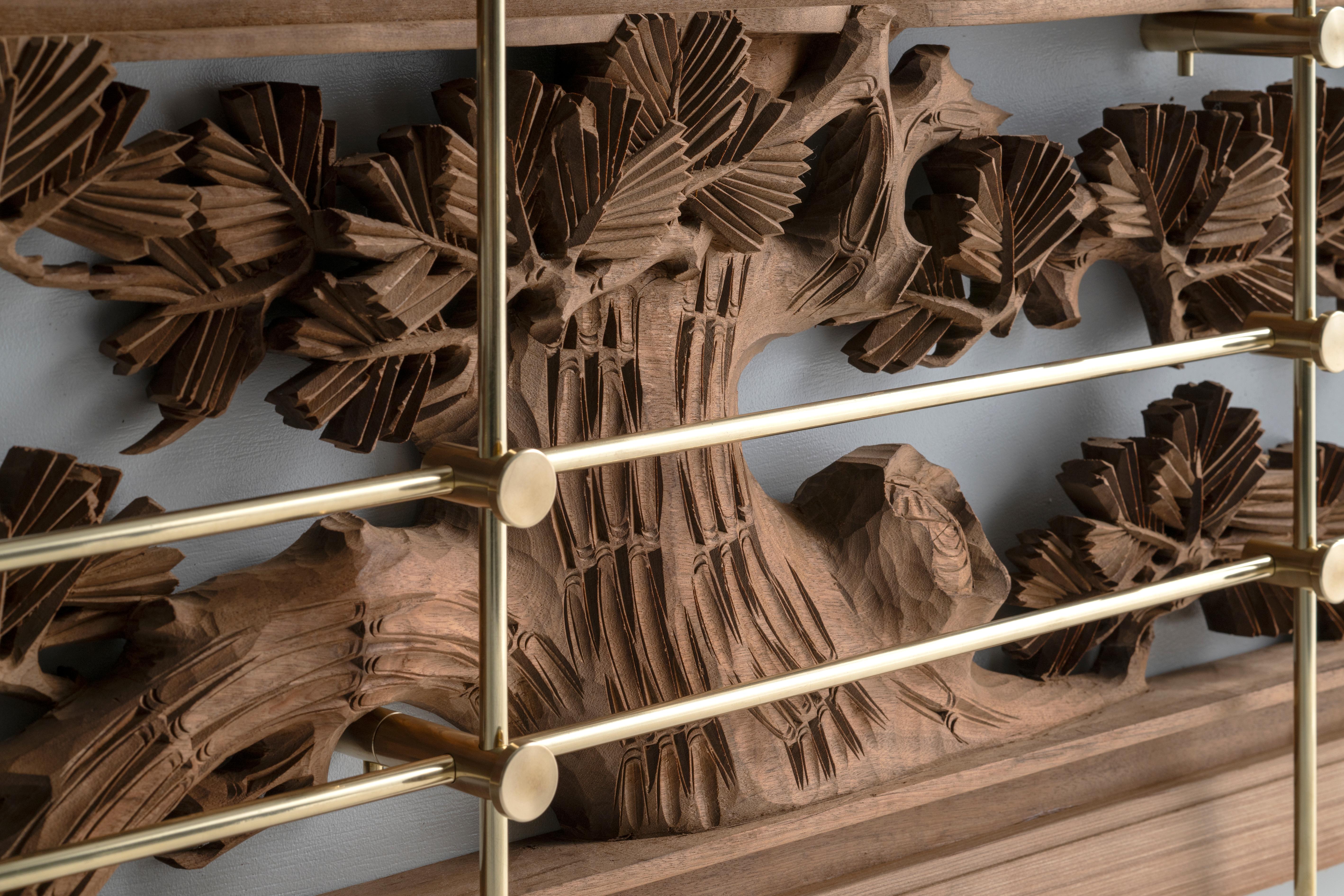 Ryosuke Harashima Zeitgenössische Zen-Wandskulptur aus Holz im Angebot 4