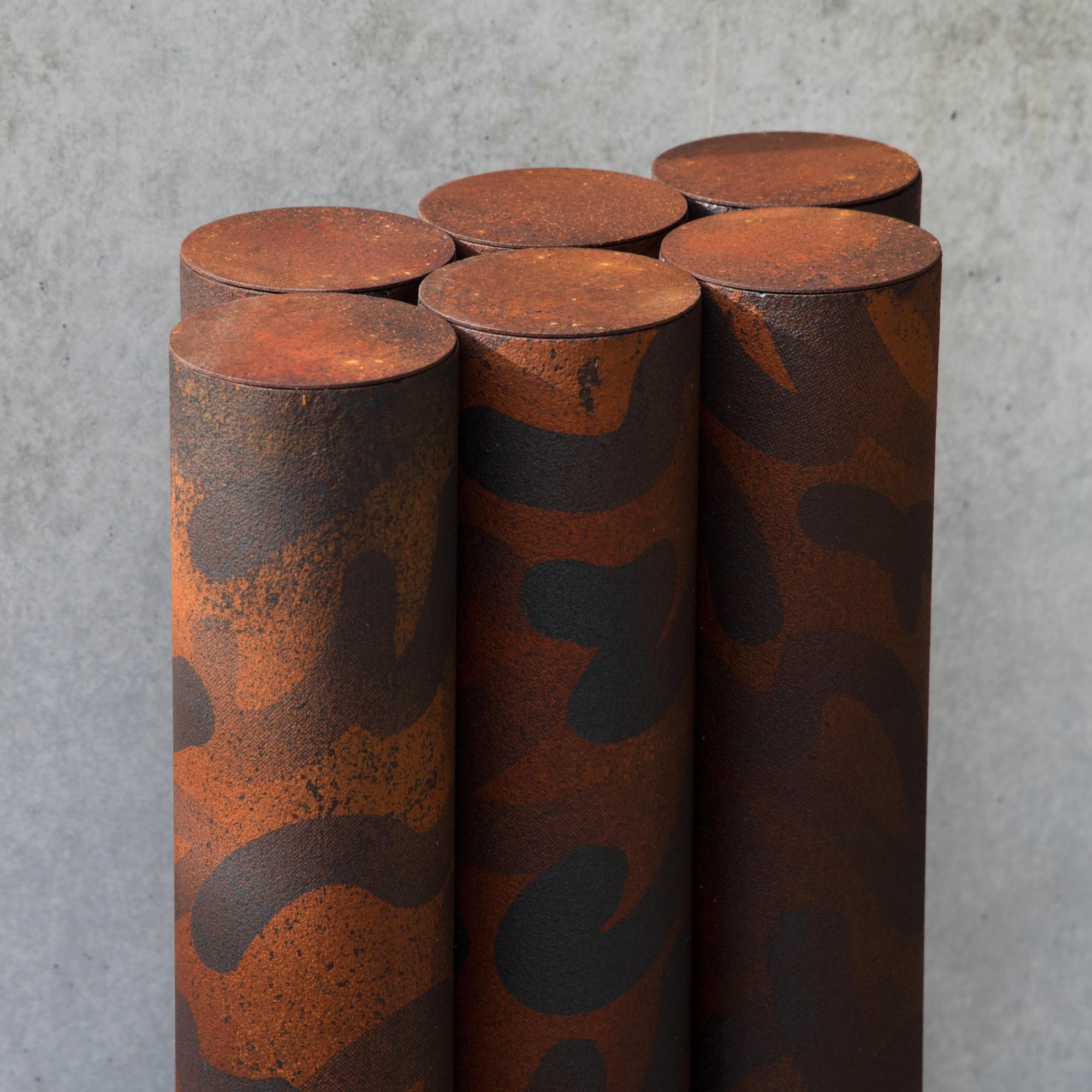 Post-Modern Ryota Akiyama BTF Console Table Contemporary Steel Work with Rust Patterns