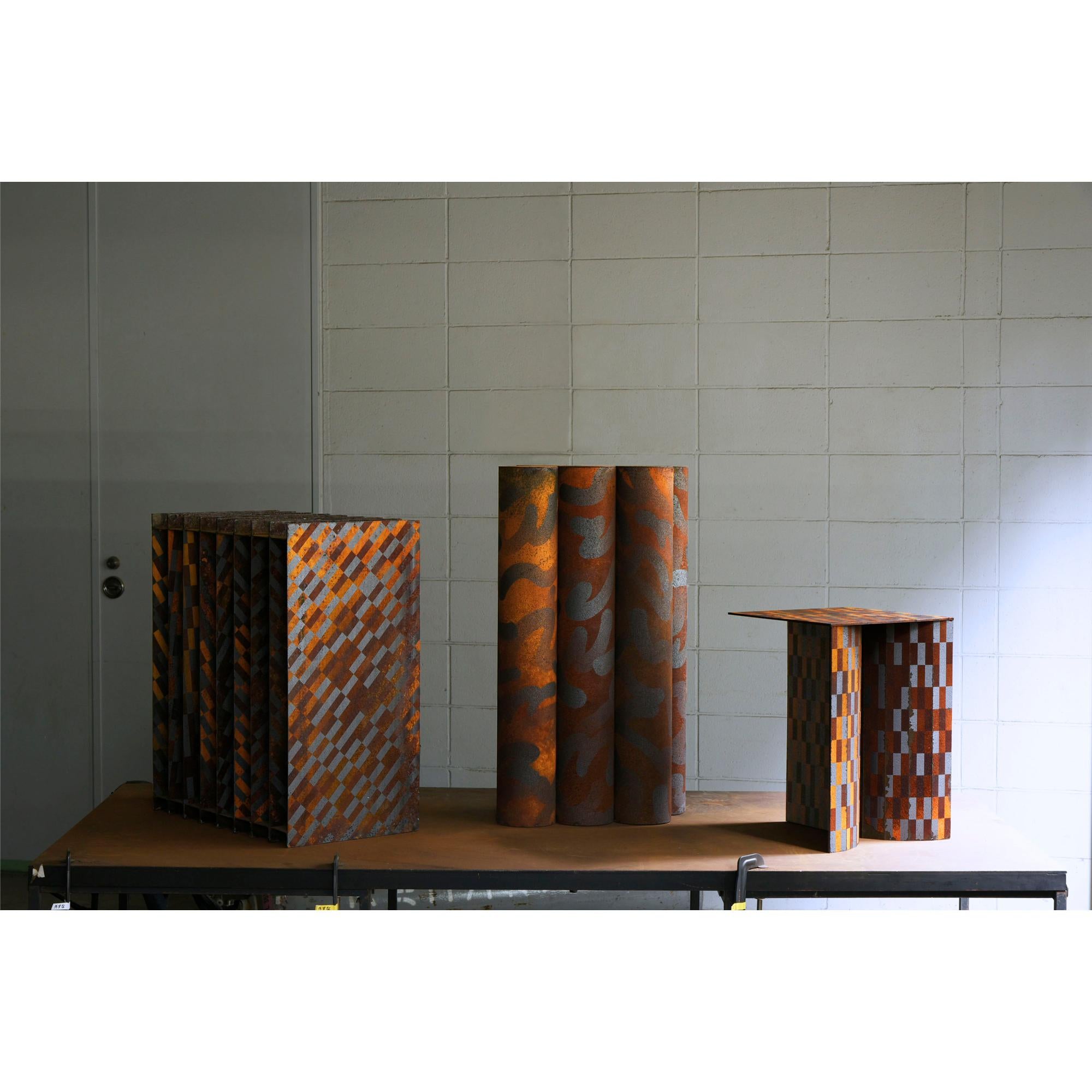 Ryota Akiyama BTF Console Table Contemporary Steel Work with Rust Patterns 1