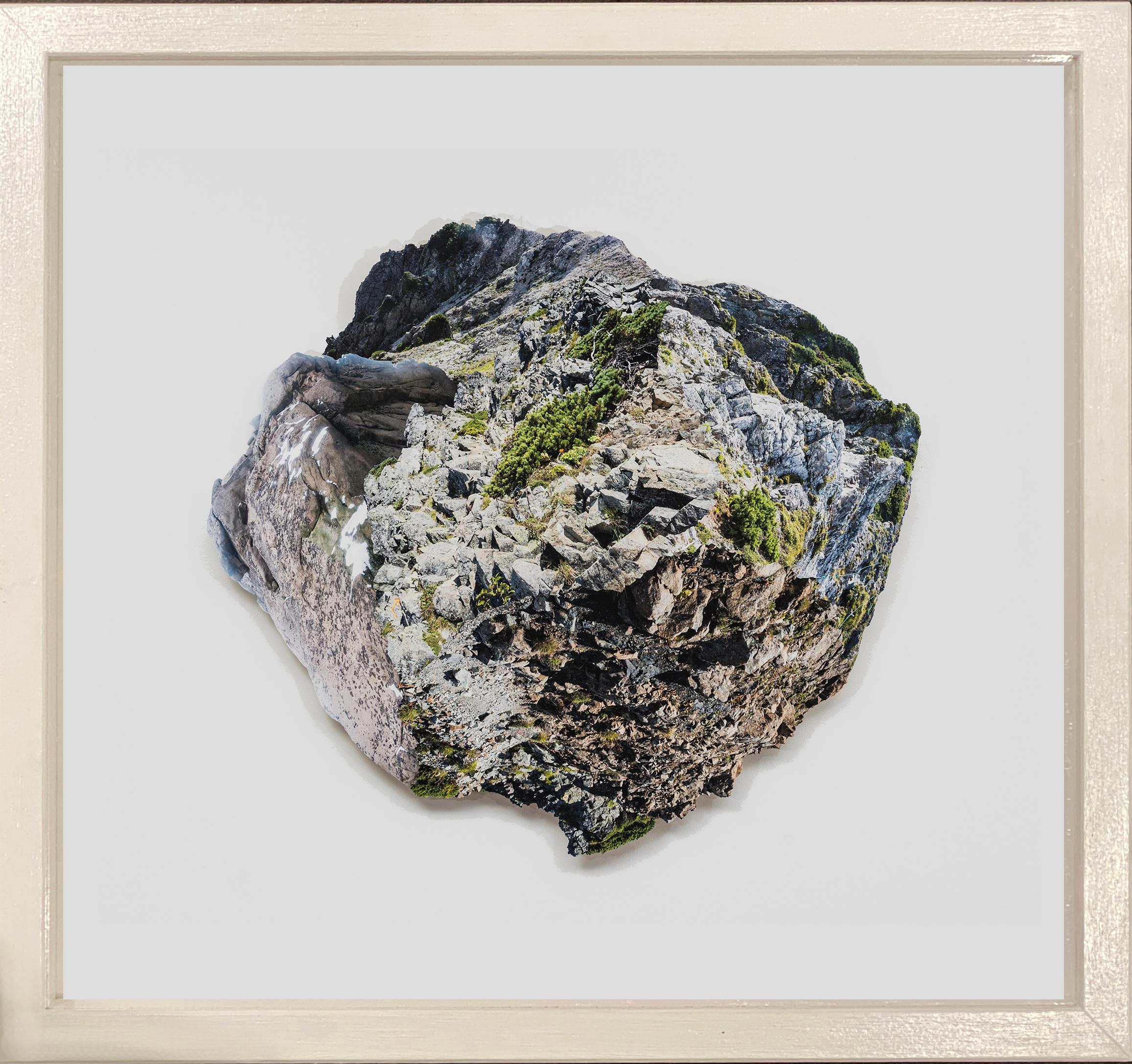 Ryota Shiibashi Still-Life Print - See A World in Rocks. Photo Collage Of Rocks On Hanji Highlight Precious Life  