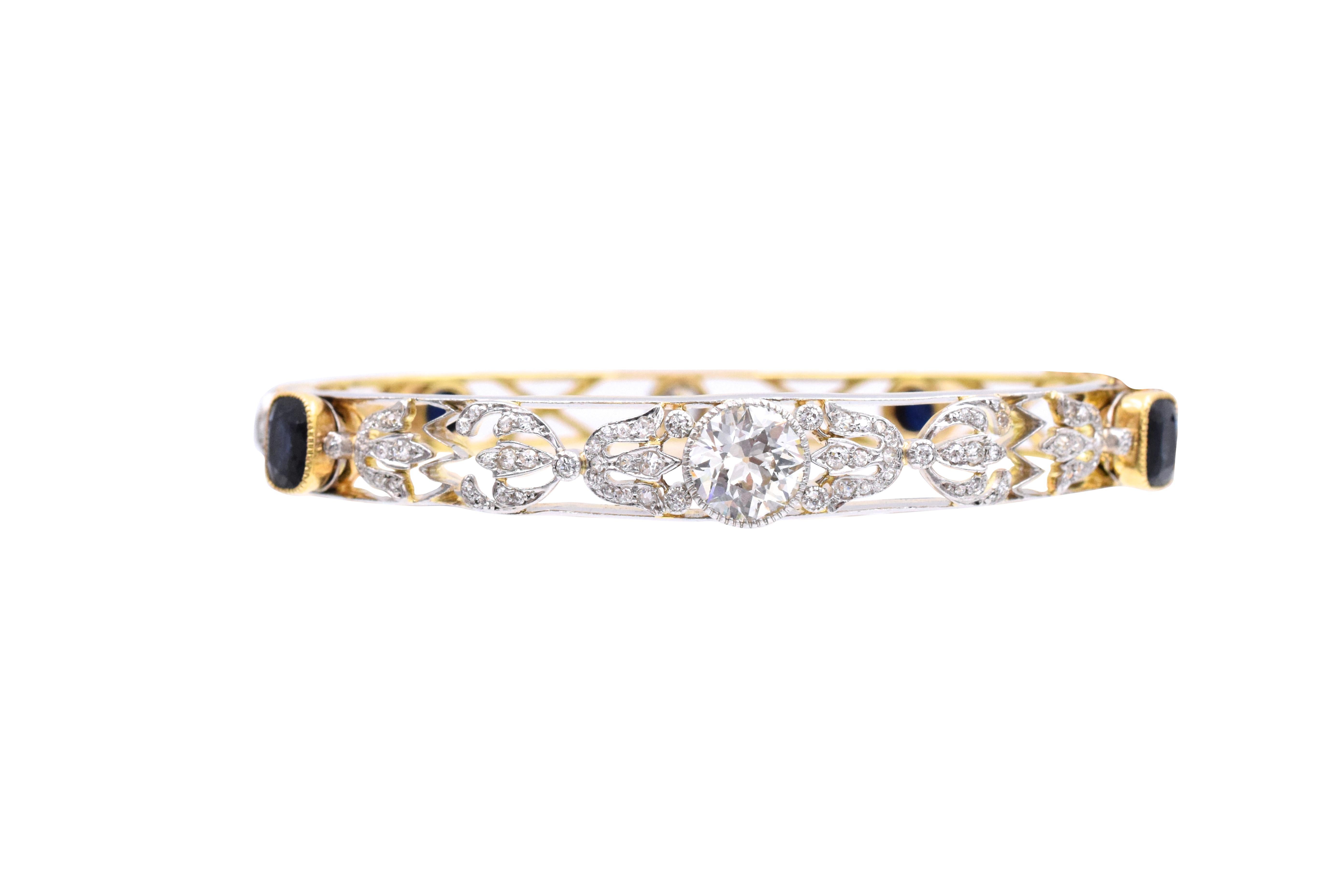Ryrie Bros, Art Deco Diamond Bangle Bracelet For Sale 1