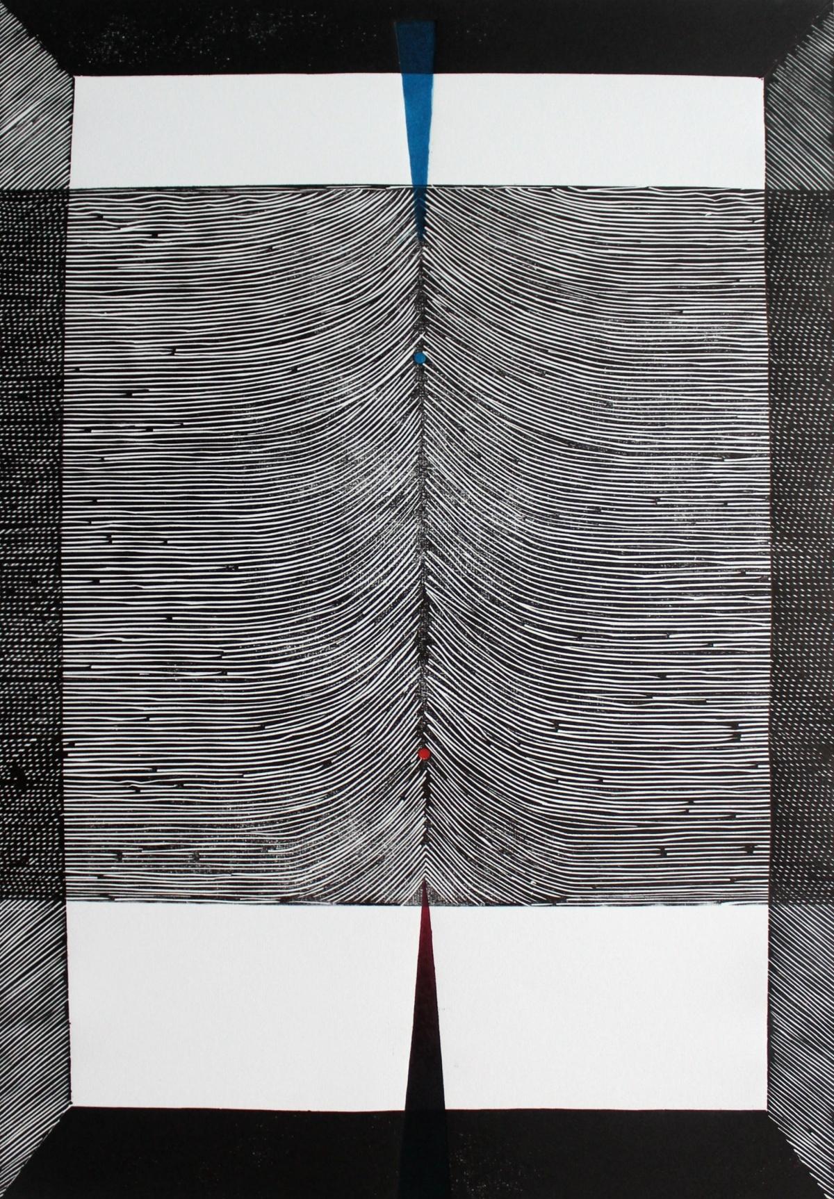 Composizione asimmetrica. Woodcut & Linocut, Op art, Stampa astratta, Arte polacca