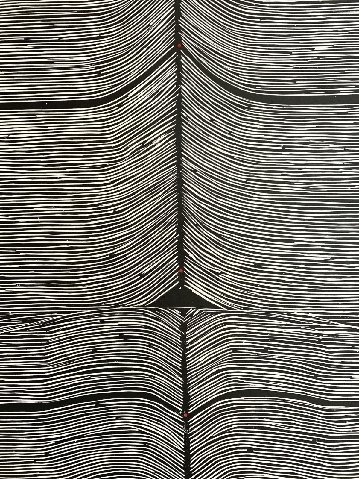 Illusion. Woodcut, Op art, Abstract Print, Black & white, Polish art For Sale 2