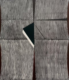 Linee e triangolo verde. Woodcut, Linocut, Op art, Stampa astratta, Arte polacca