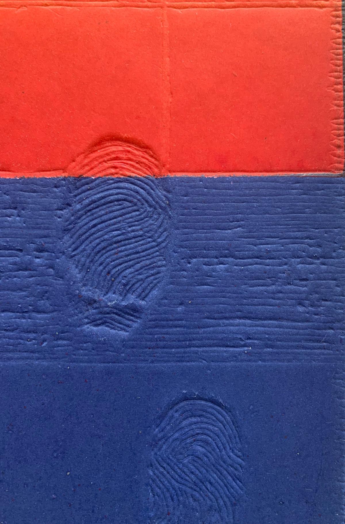 Signs 1. Linocut, Embossed print, Op art, Abstract Print, Colorful, Polish art For Sale 3