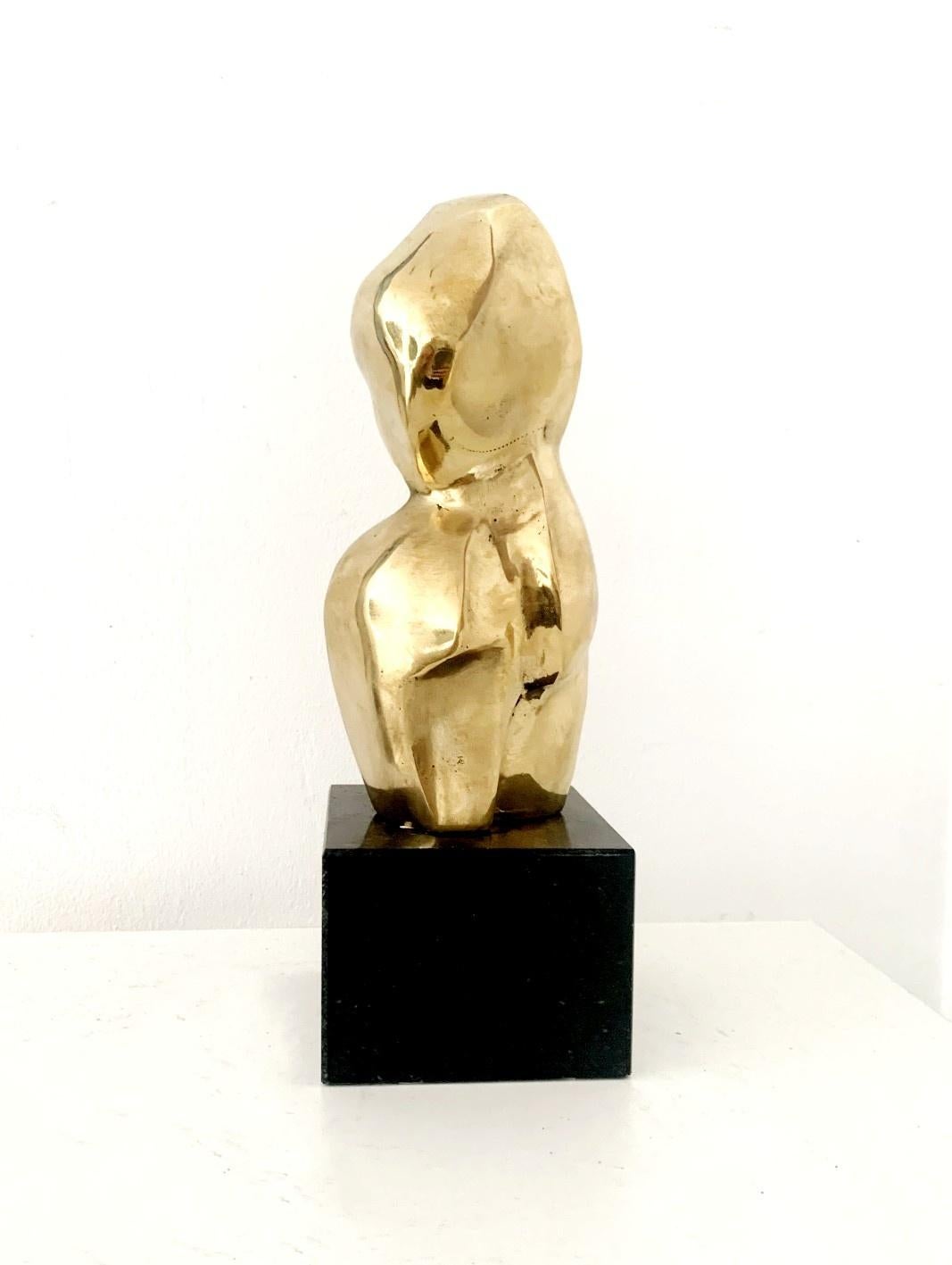 Nudo - 21° secolo, Scultura figurativa contemporanea in ottone, arte polacca - Nude Sculpture Bianco di Ryszard Piotrowski