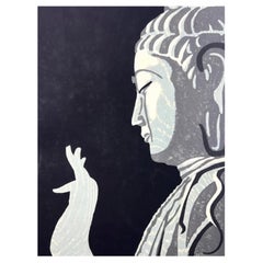 Ryuji Kosaka Buddha Woodblock Print, Giappone, firmato, numerato, 1963