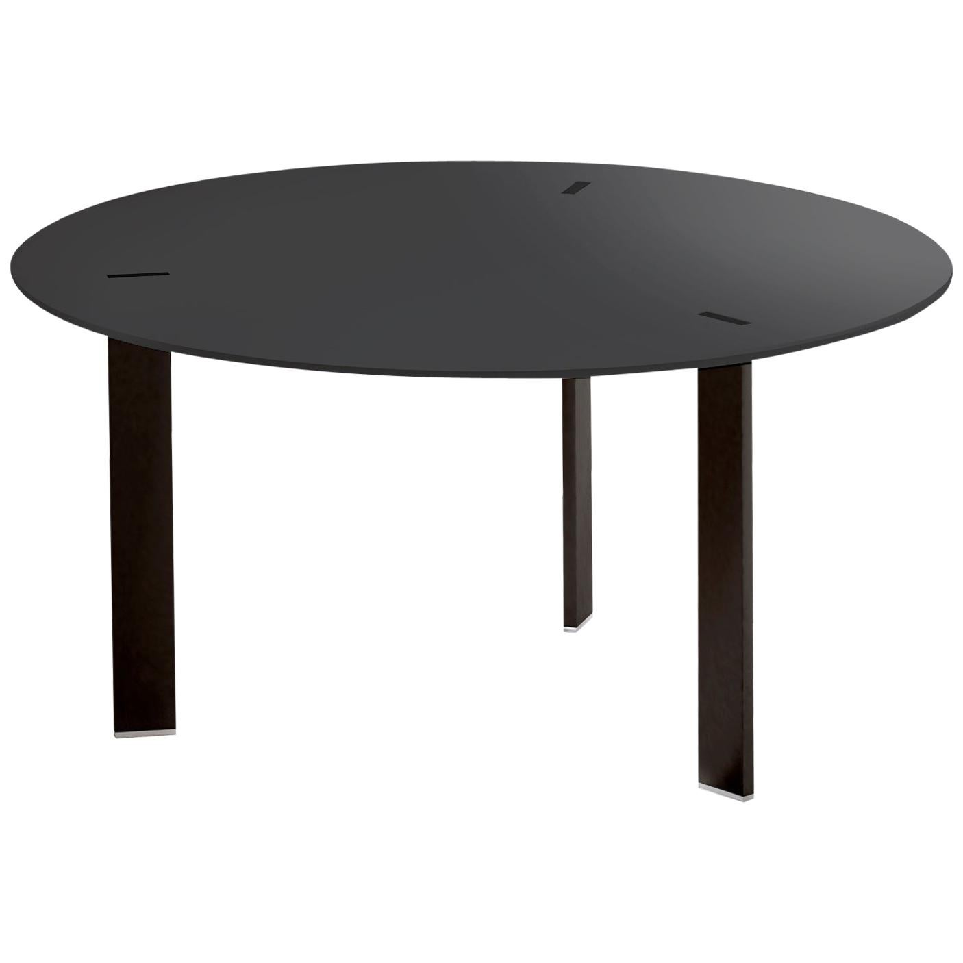 Viccarbe Ryutaro Coffee Table, Black Finish Diamter 23 inches by Víctor Carrasco For Sale
