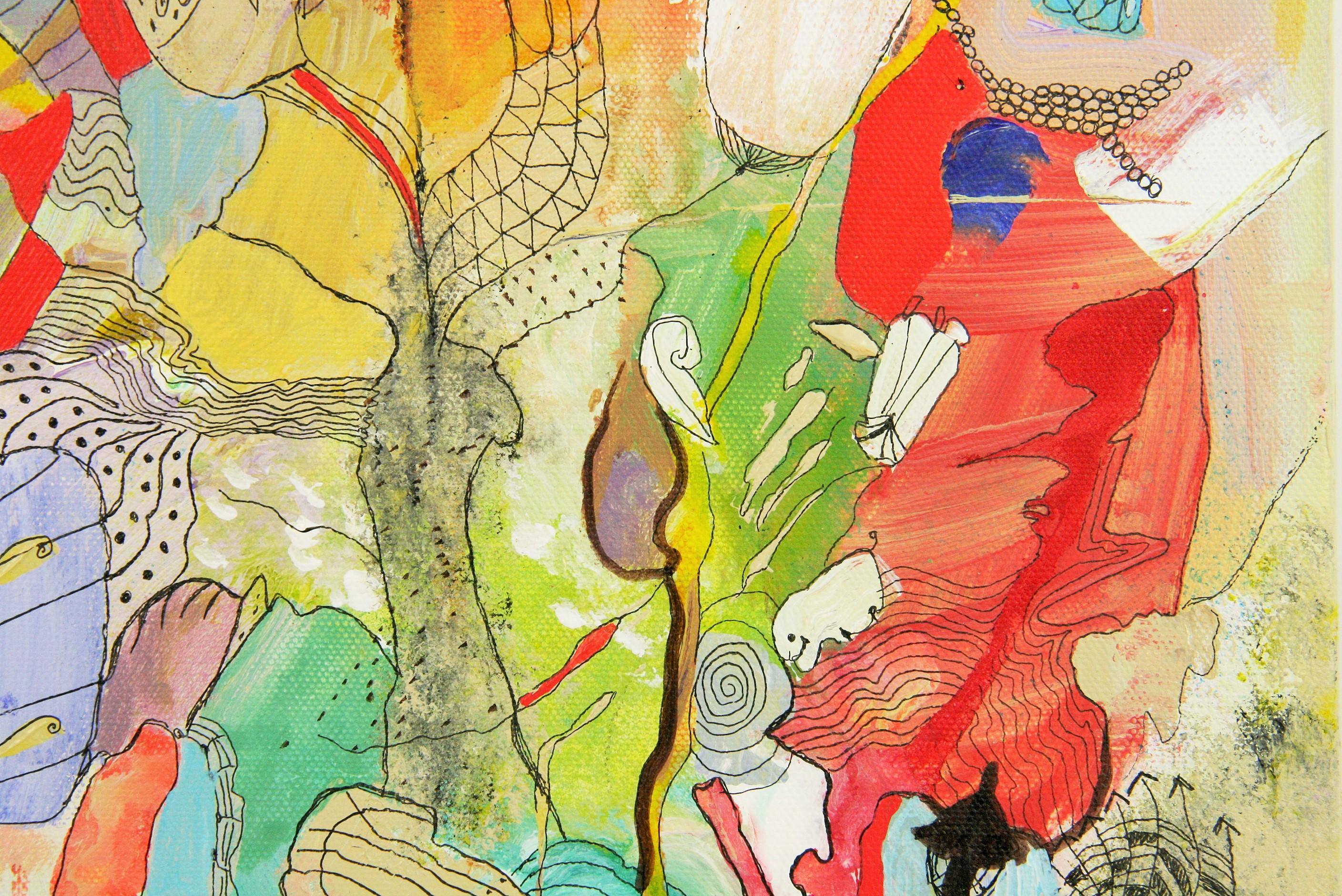 Pittura astratta fantasy a tecnica mista #1 - Abstract Painting Marrone di R.Zani