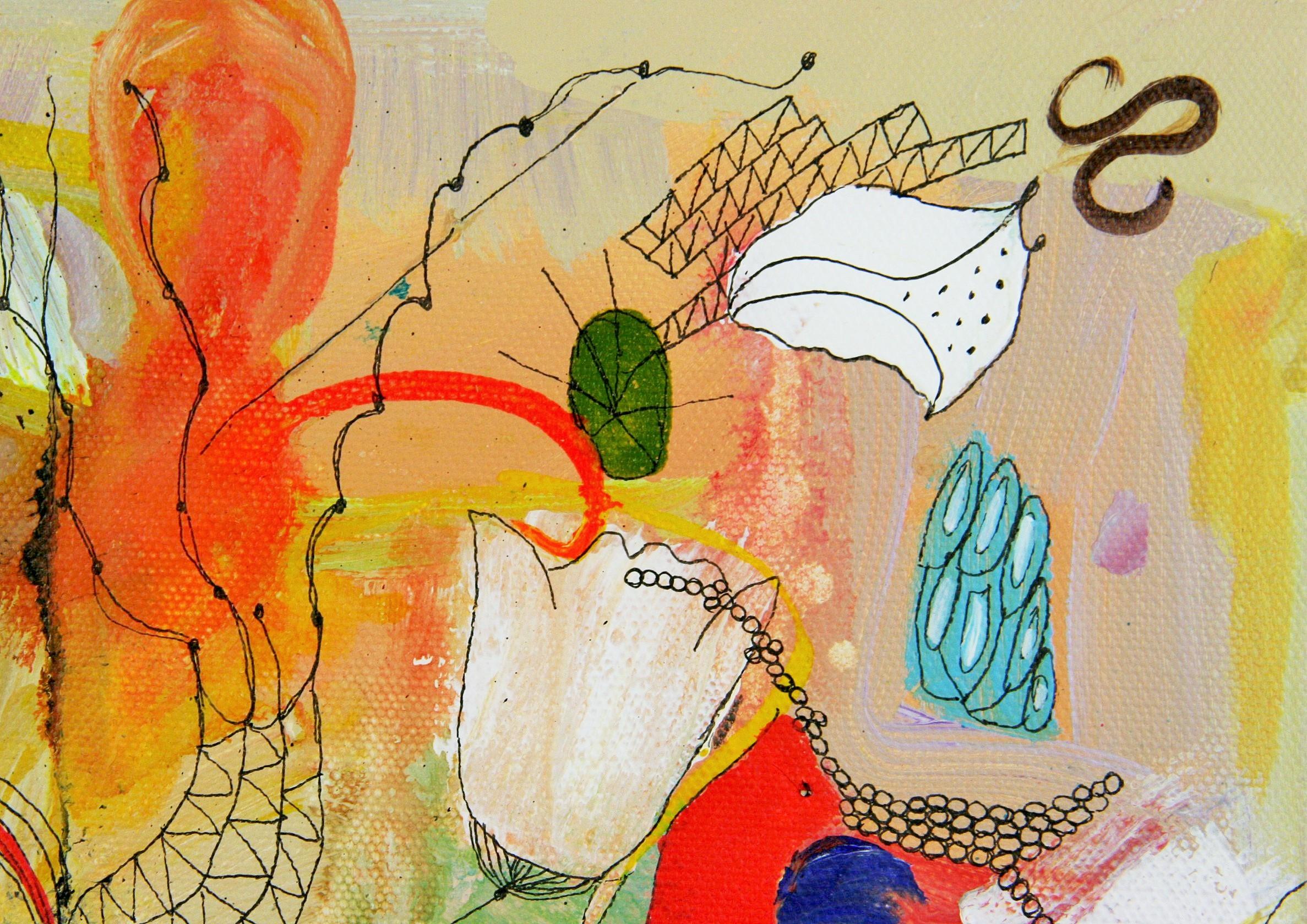 Mixed Media Fantasy Abstract Painting #1 For Sale 4