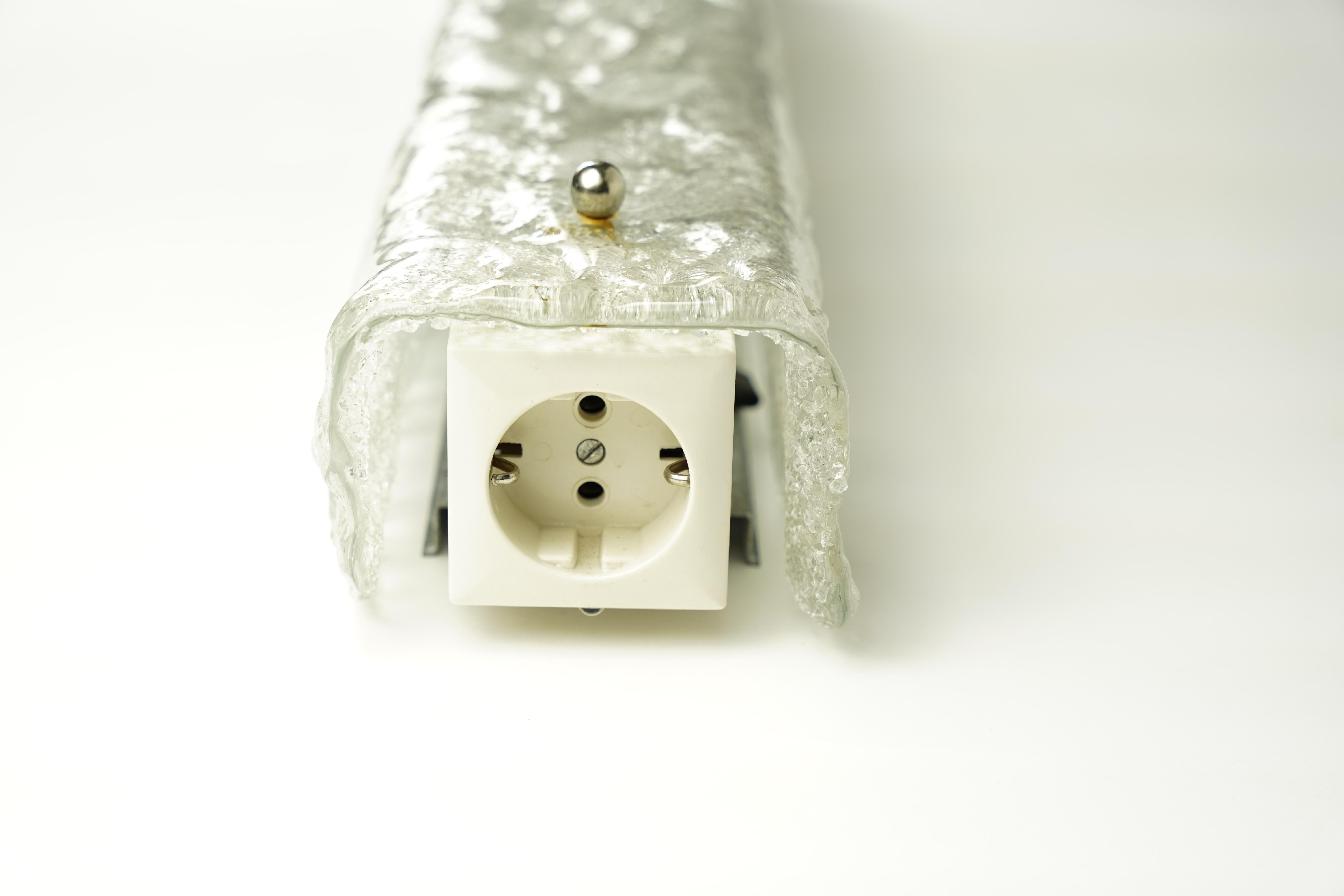 Metal RZB Murano Glass Sconce, Germany, 1960 For Sale