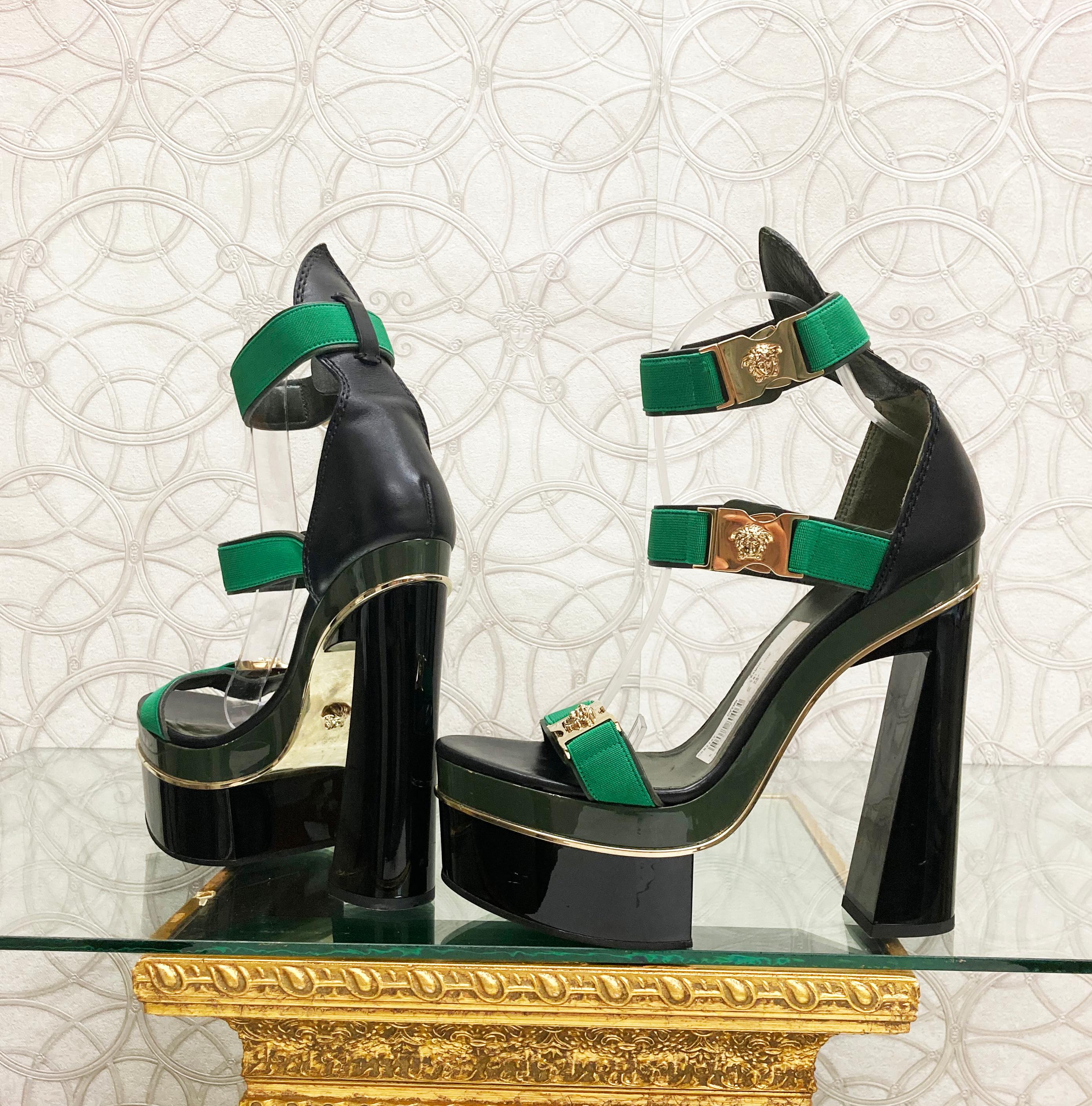 green versace heels
