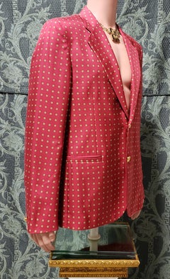 S/2016 look # 2 NEW VERSACE RED SEMI LINE 100% SILK BLAZER 50 - 40