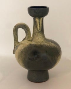 Set of 3 Otto Keramik Ivory, Gray, Yellow, Red and Black Pottery One Arm Vessels