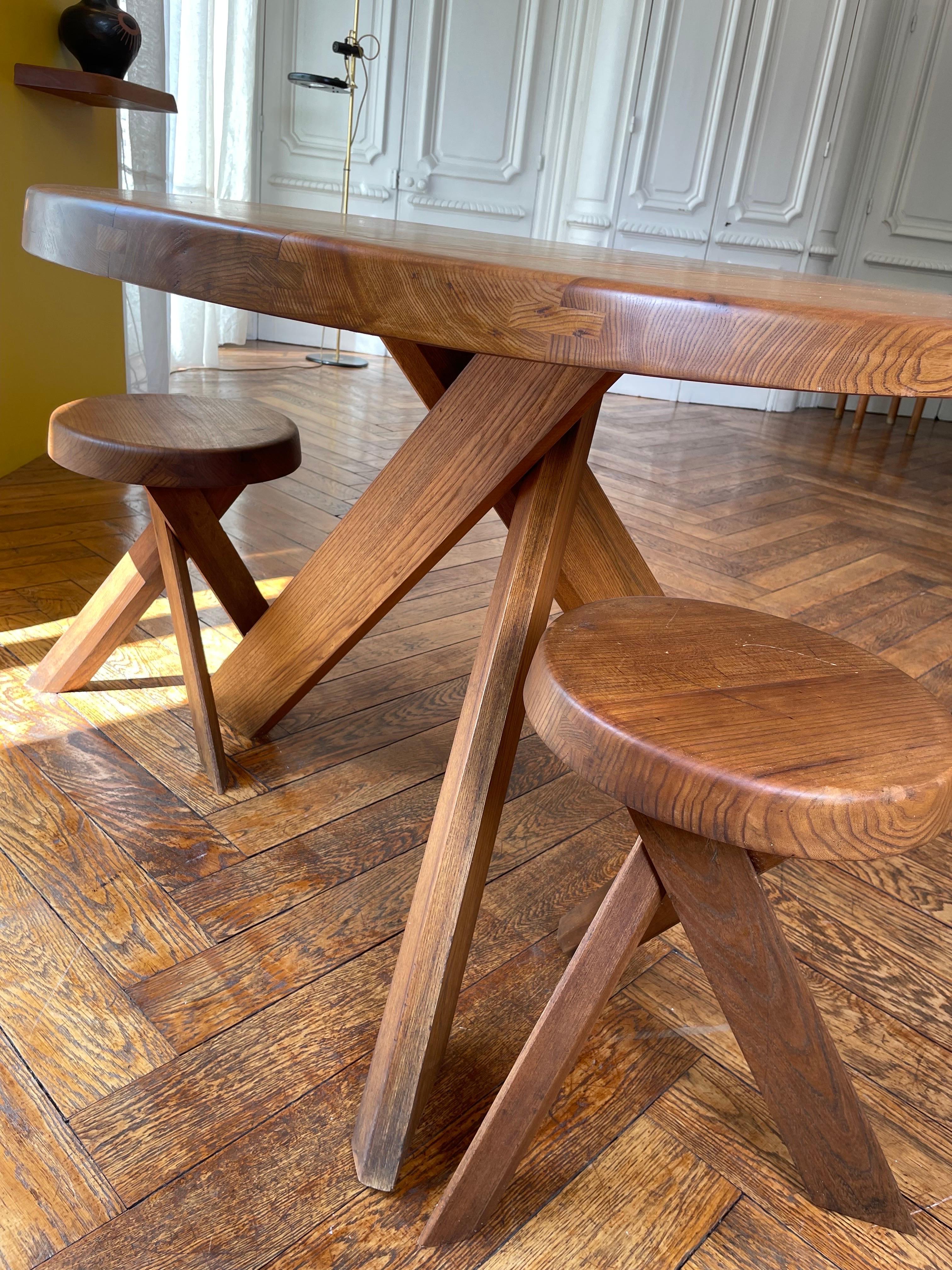 S 31 a Stool by Pierre Chapo from 1978 in French Elm 4
