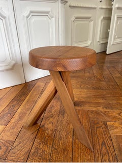 S 31 a Stool by Pierre Chapo from 1978 in French Elm