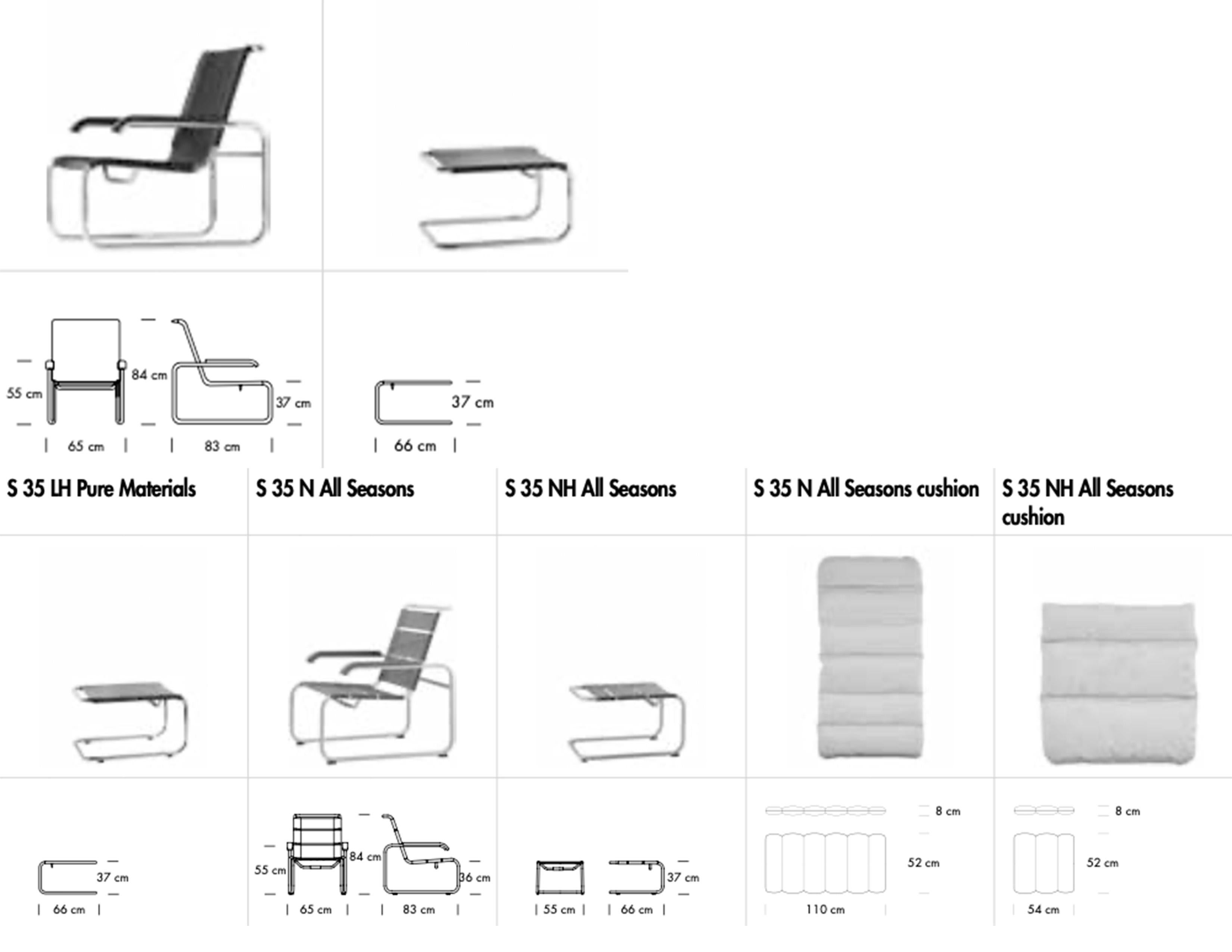 S 35 Cantilever Cow Hide Lounge Armchair Designed by Marcel Breuer For Sale 1